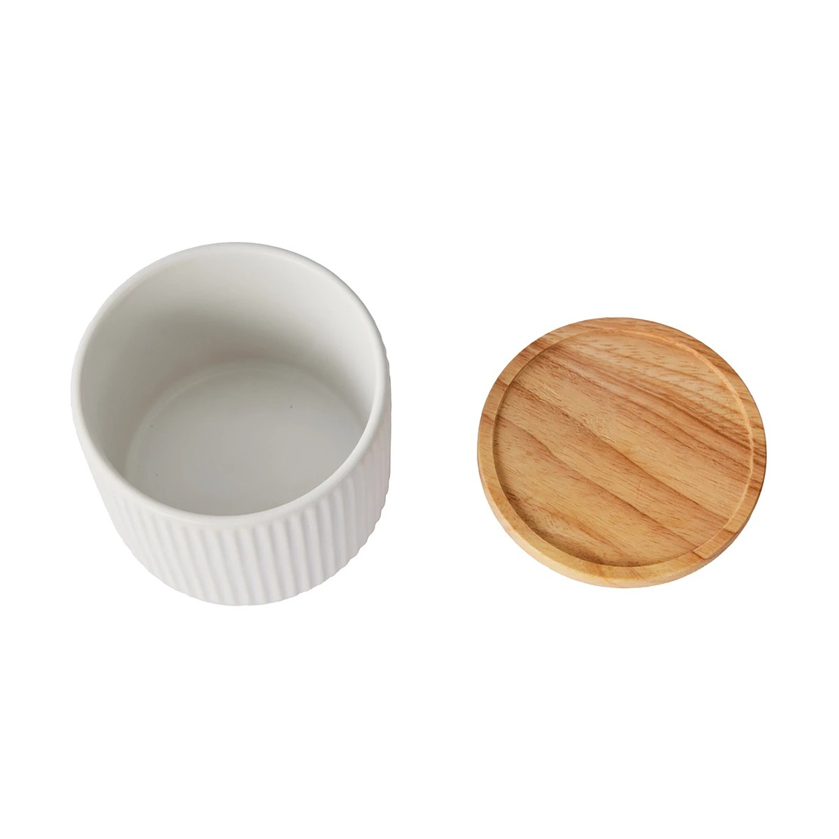 6 Small White Ribbed Canister, 6 of 8