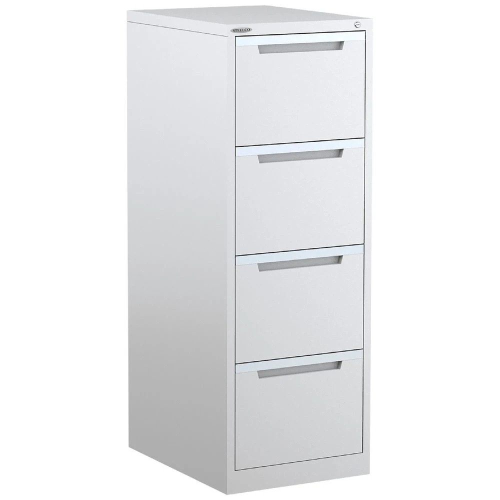 1 Steelco 4 Drawer Filing Cabinet White Satin Cabinets Filing Drawer Cabinets, 1 of 3