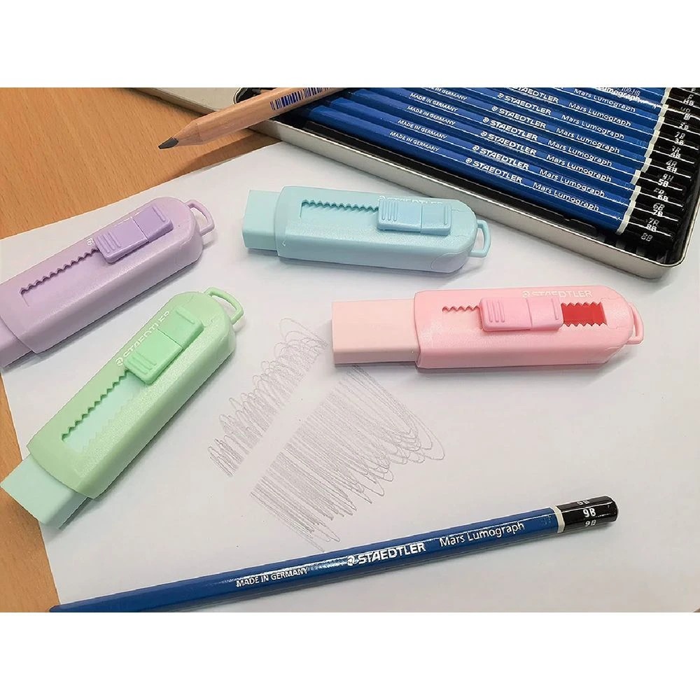 4 Staedtler Slide Eraser with Case Pastel Assorted, 4 of 4