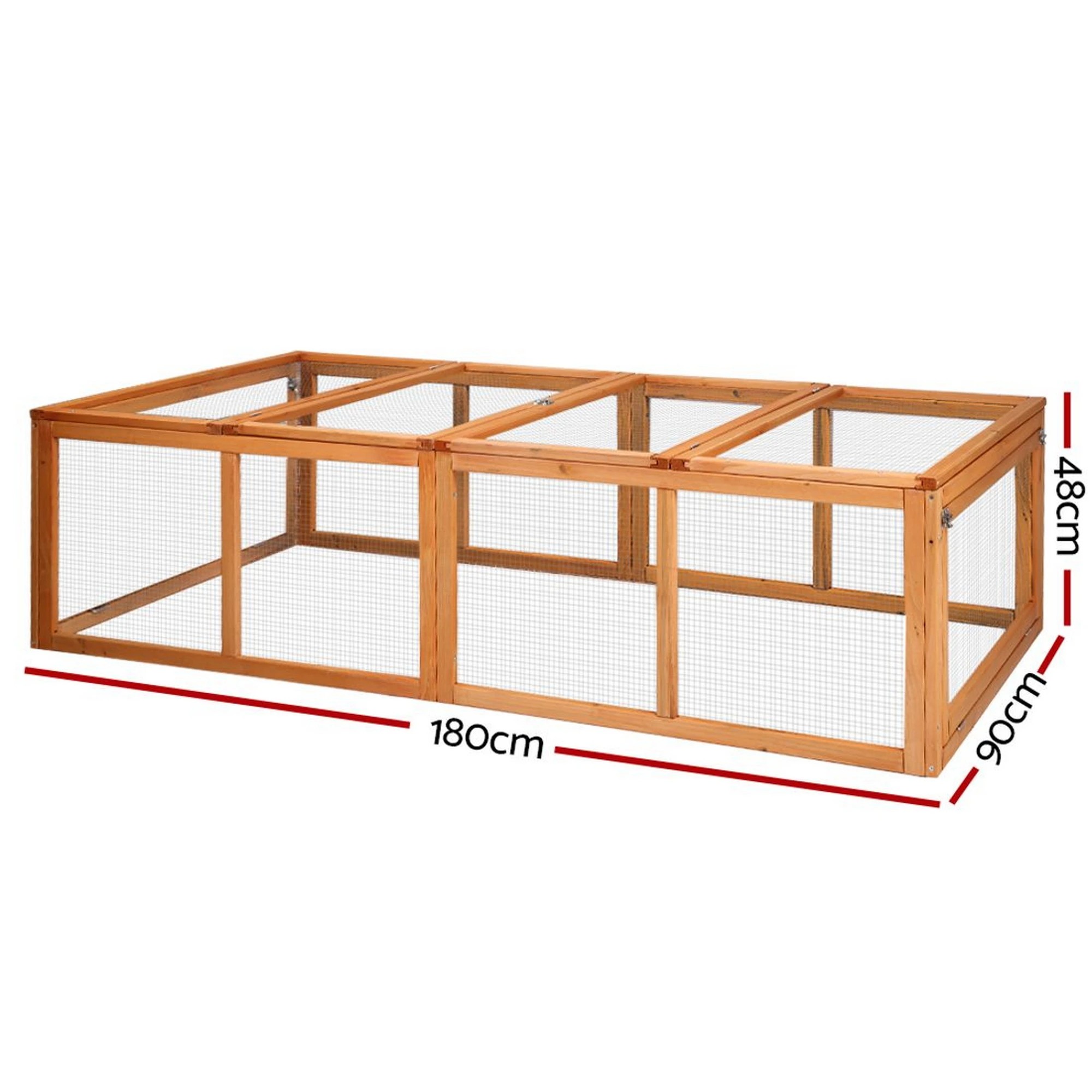 3 i.Pet Chicken Coop Rabbit Hutch Extra Large Wooden Chicken House Run - Brown, 3 of 8