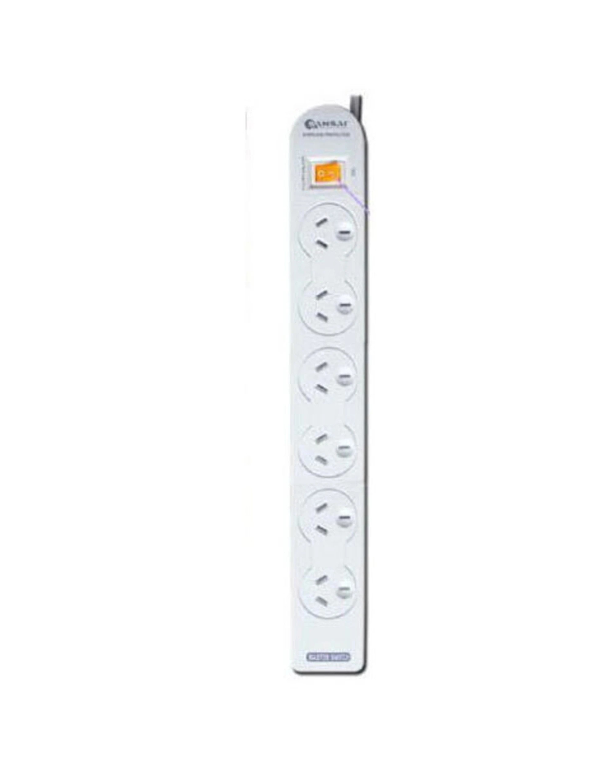1 Sansai 6 Way Power Board Outlets Socket With Overload Protection 1m Cord - White, 1 of 3
