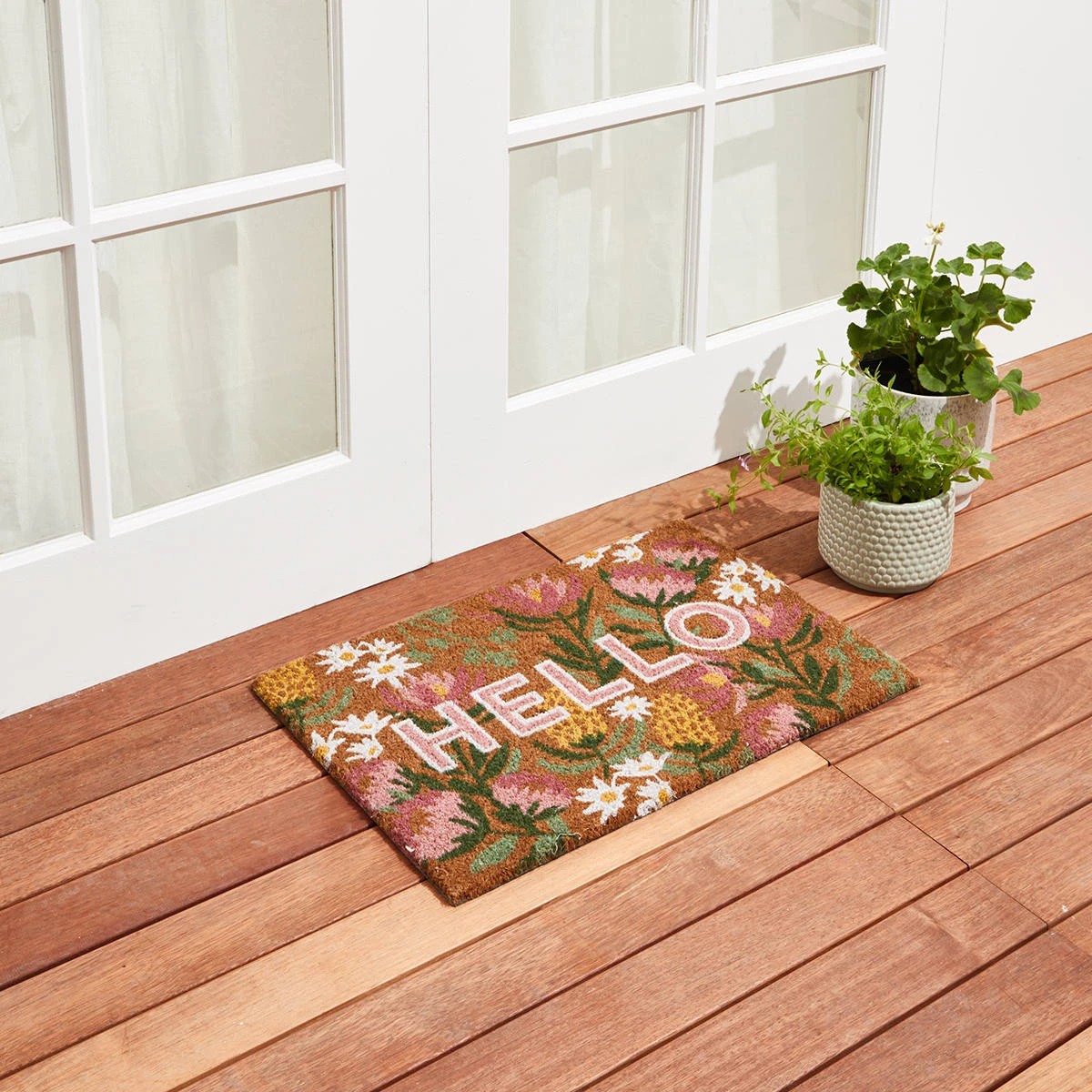 1 Floral Hello Doormat, 1 of 5