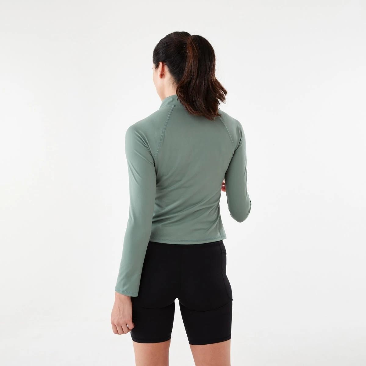 3 Active Womens Long Sleeve 1/4 Zip Ultrasoft Top Sumer Sage, 3 of 5