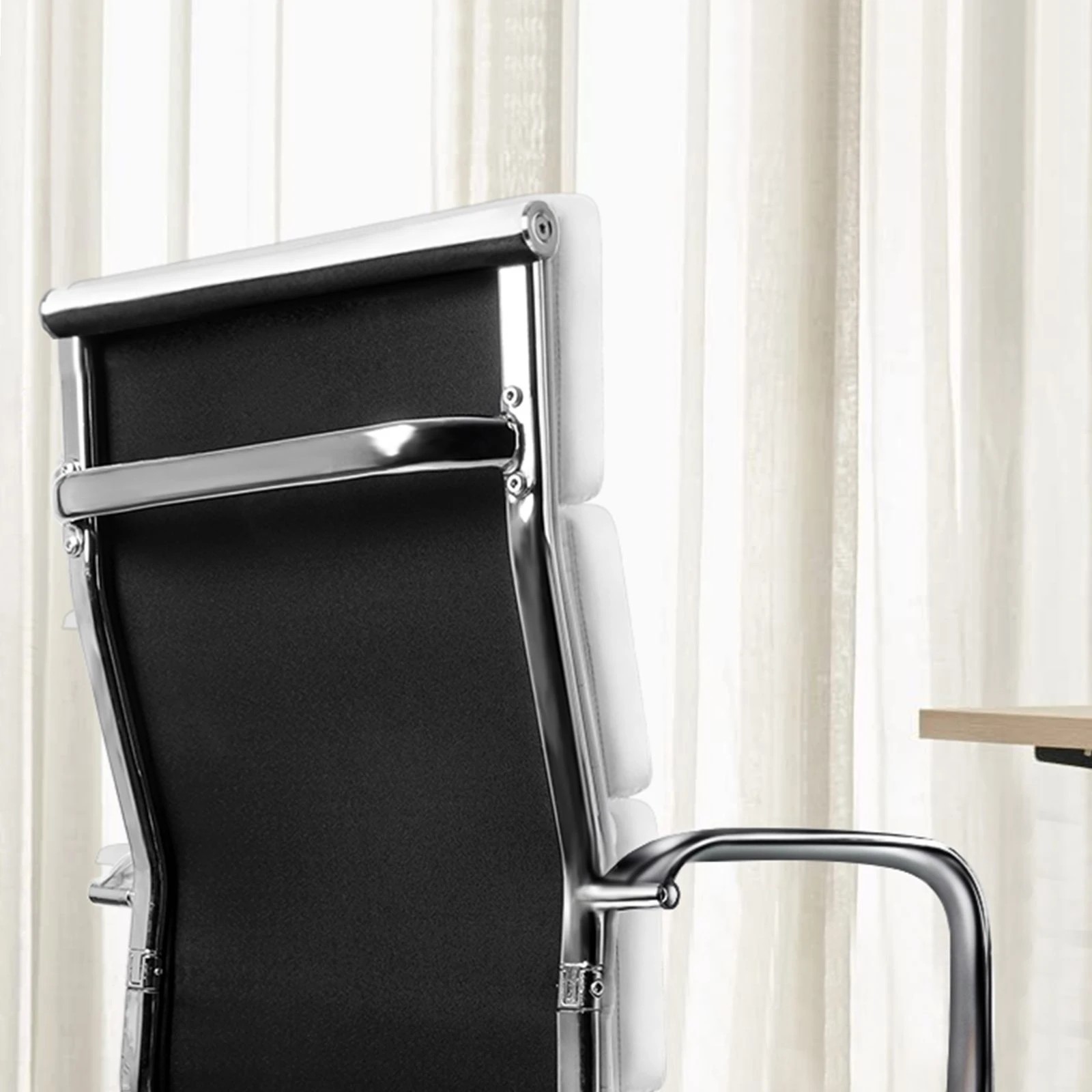 4 Alfordson Office Chair Ergonomic Paddings Executive Computer Work Seat High Back - White, 4 of 10