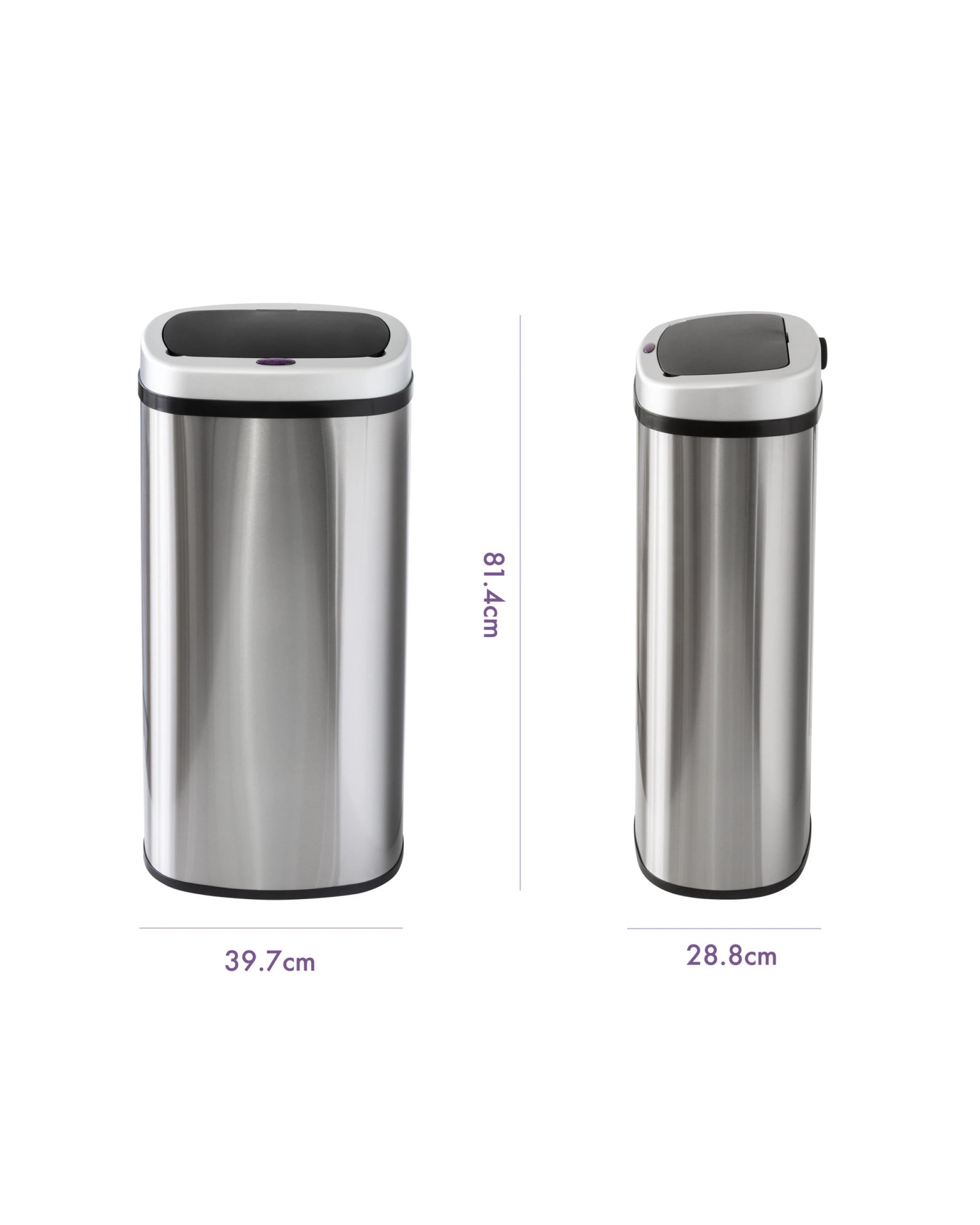 2 Lenoxx 70L Stainless Steel Motion Sensor Rubbish Bin, 2 of 6