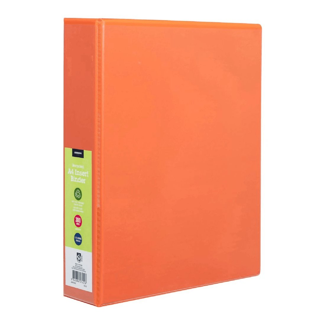 1 J.Burrows Insert Binder A4 3 D-Ring 38mm Orange, 1 of 6