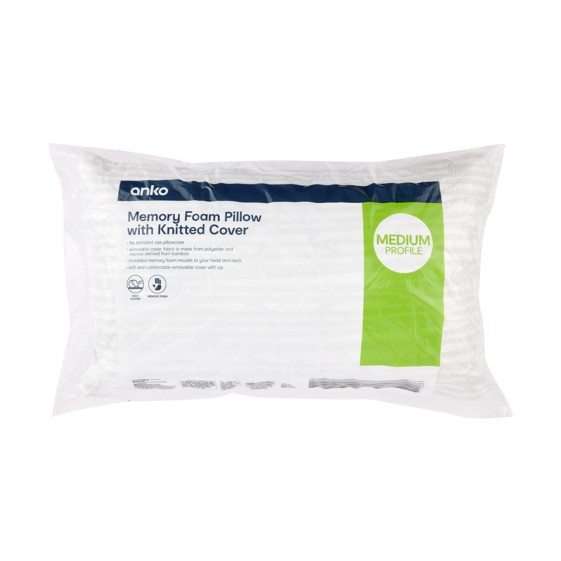 1 Memory Foam Pillow with Knitted Cover, 1 of 5