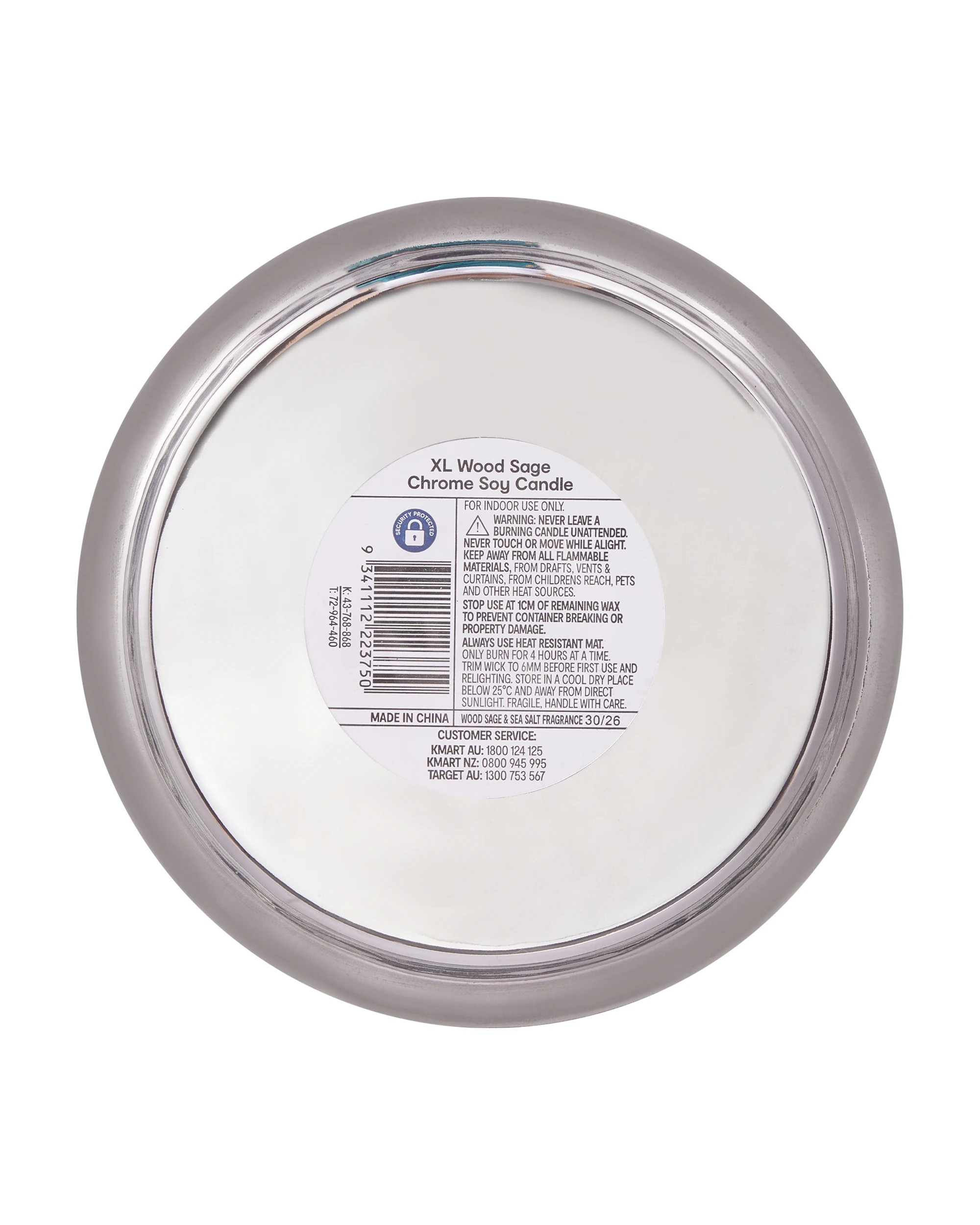 6 XL Wood Sage Chrome Soy Candle, 6 of 6