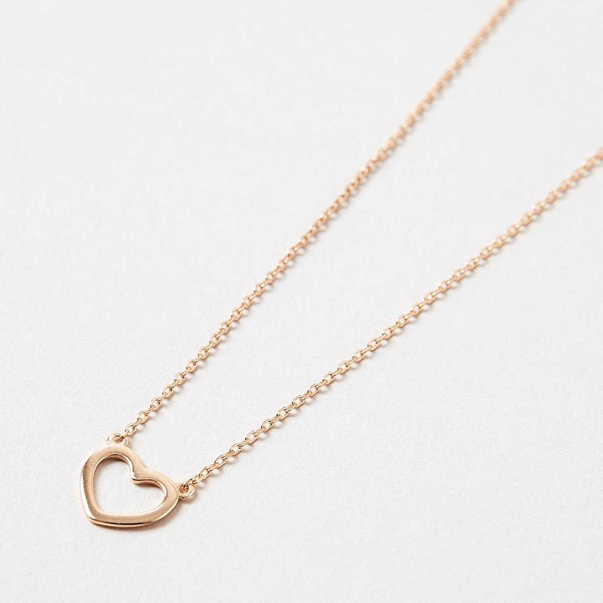 1 Gold Plated Sterling Silver Heart Necklace Gold, 1 of 6