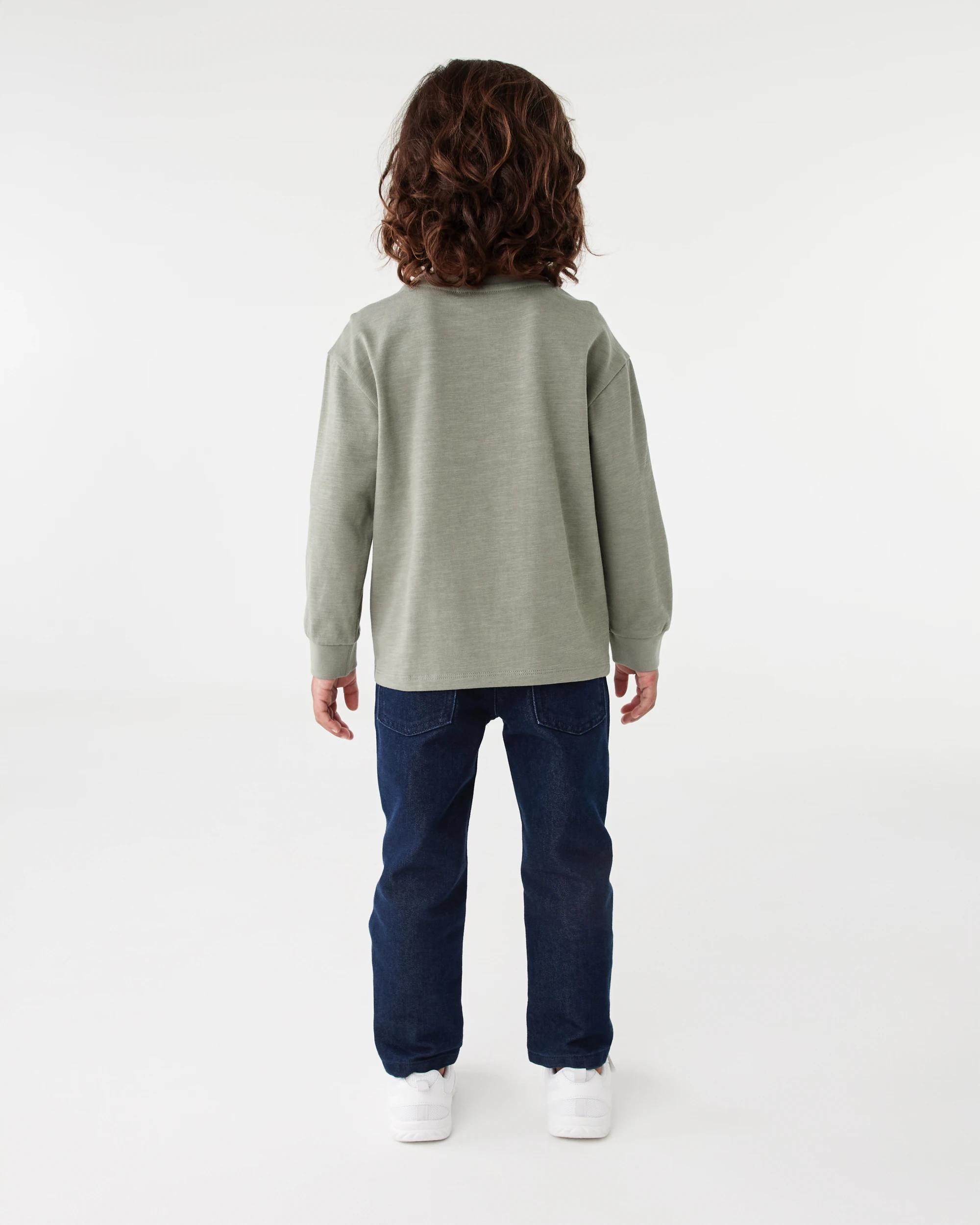 6 Long Sleeve Textured T-shirt Mnr Khk, 6 of 6