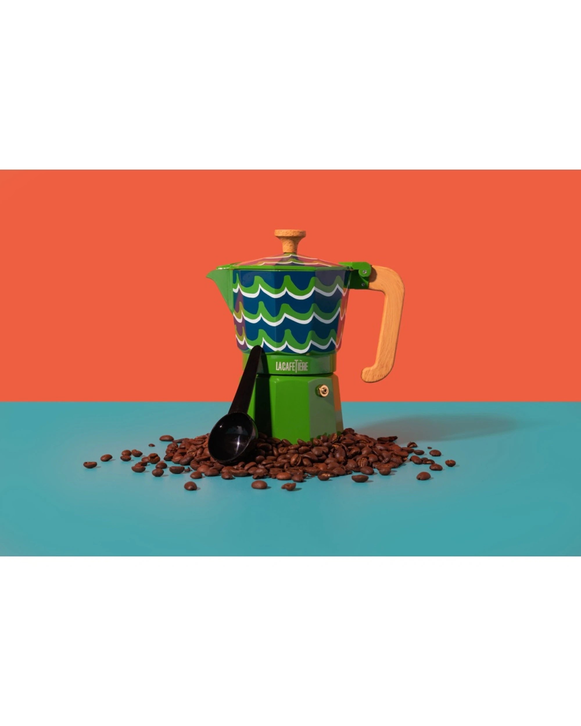 4 La Cafetiere Tides Venice Stovetop Espresso Coffee Maker 290ml - Green, 4 of 7