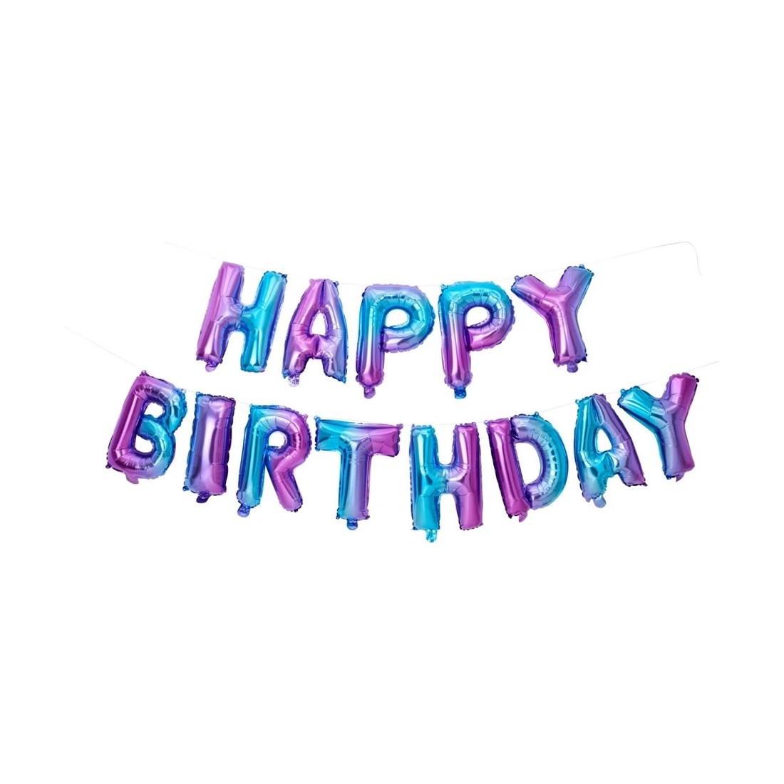 1 Ombre Happy Birthday Foil Balloon Garland, 1 of 2