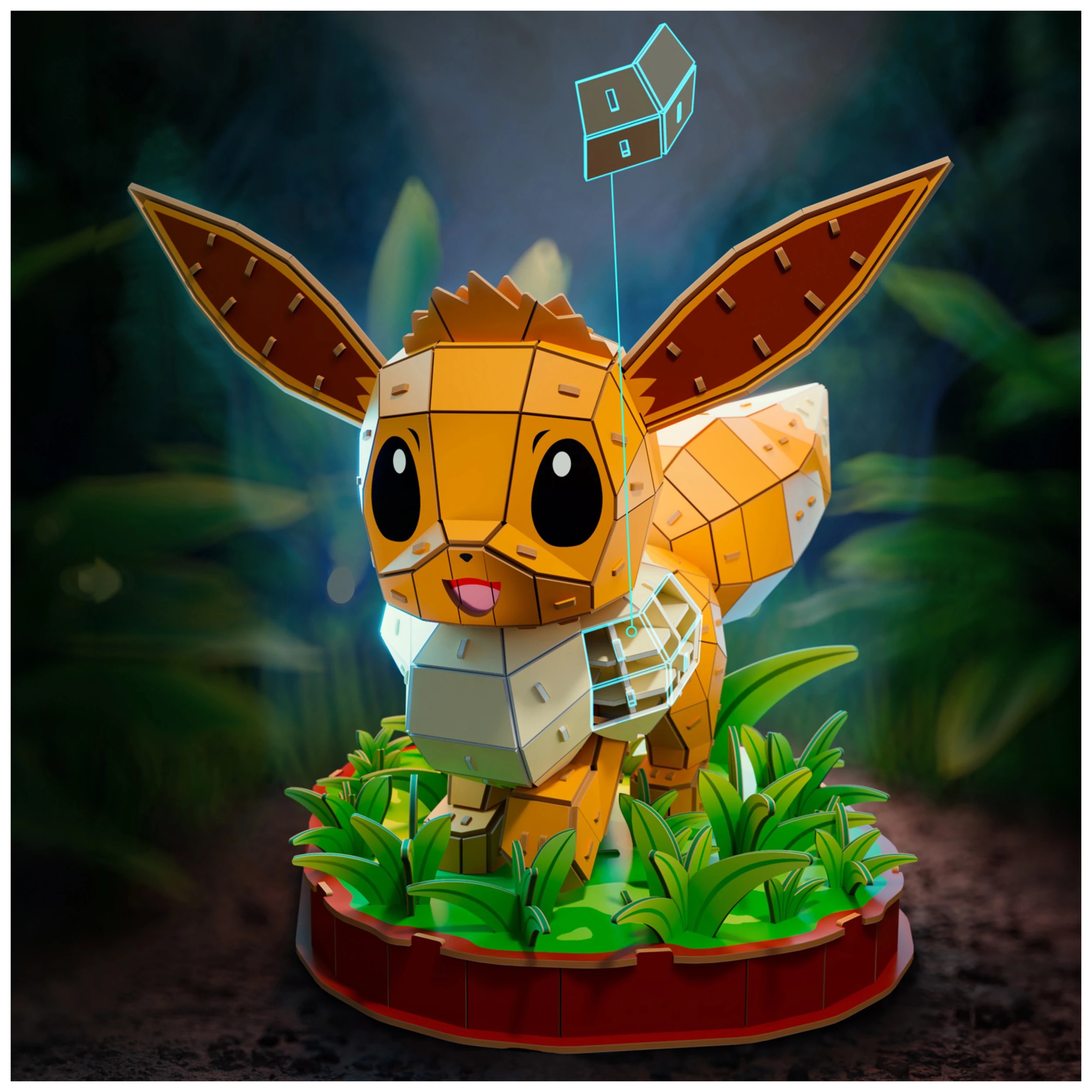 6 Pokemon 4D Build Eevee 3D Puzzle Model Kit, 6 of 7