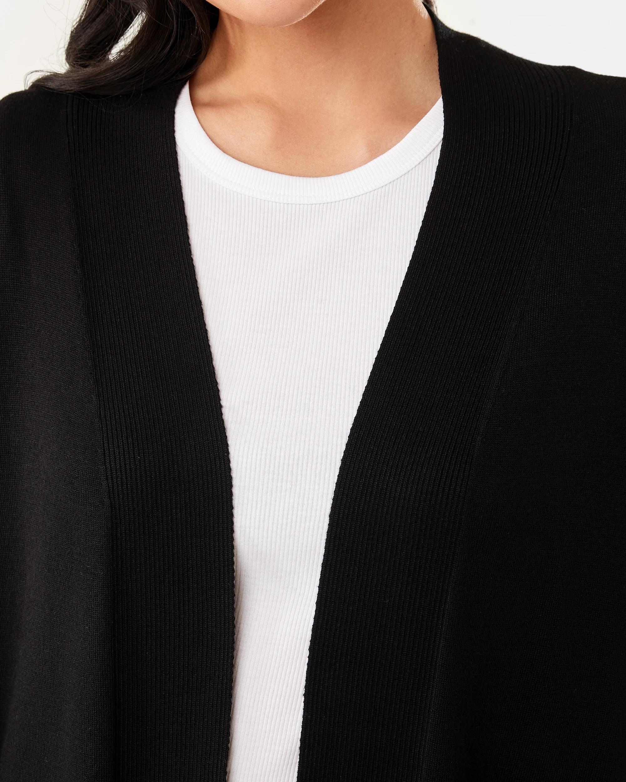 5 Long Sleeve Cardigan Black, 5 of 7