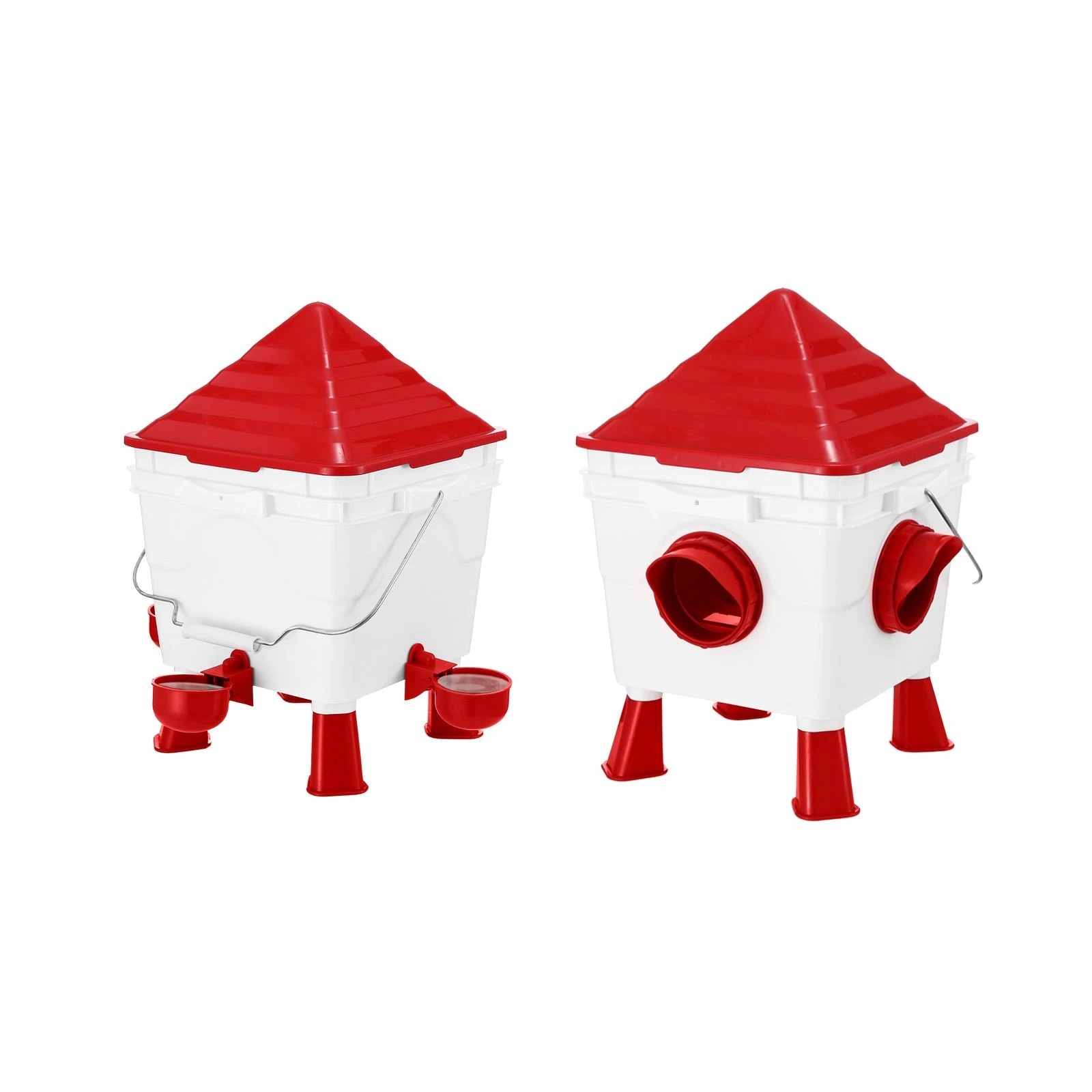 1 Pet Scene Automatic Chicken Feeder and Waterer Set 8kg/8L, Gravity-Fed PVC Poultry Feeding Ports & Water Cups, 1 of 6