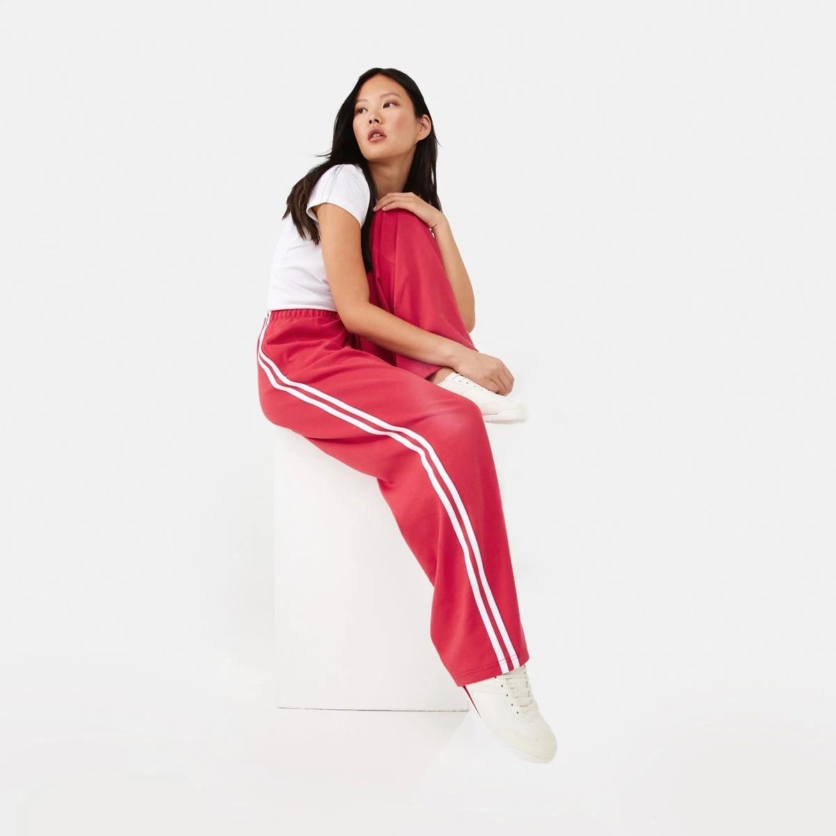 10 Side Stripe Pull On Pants Cherry Red, 10 of 10