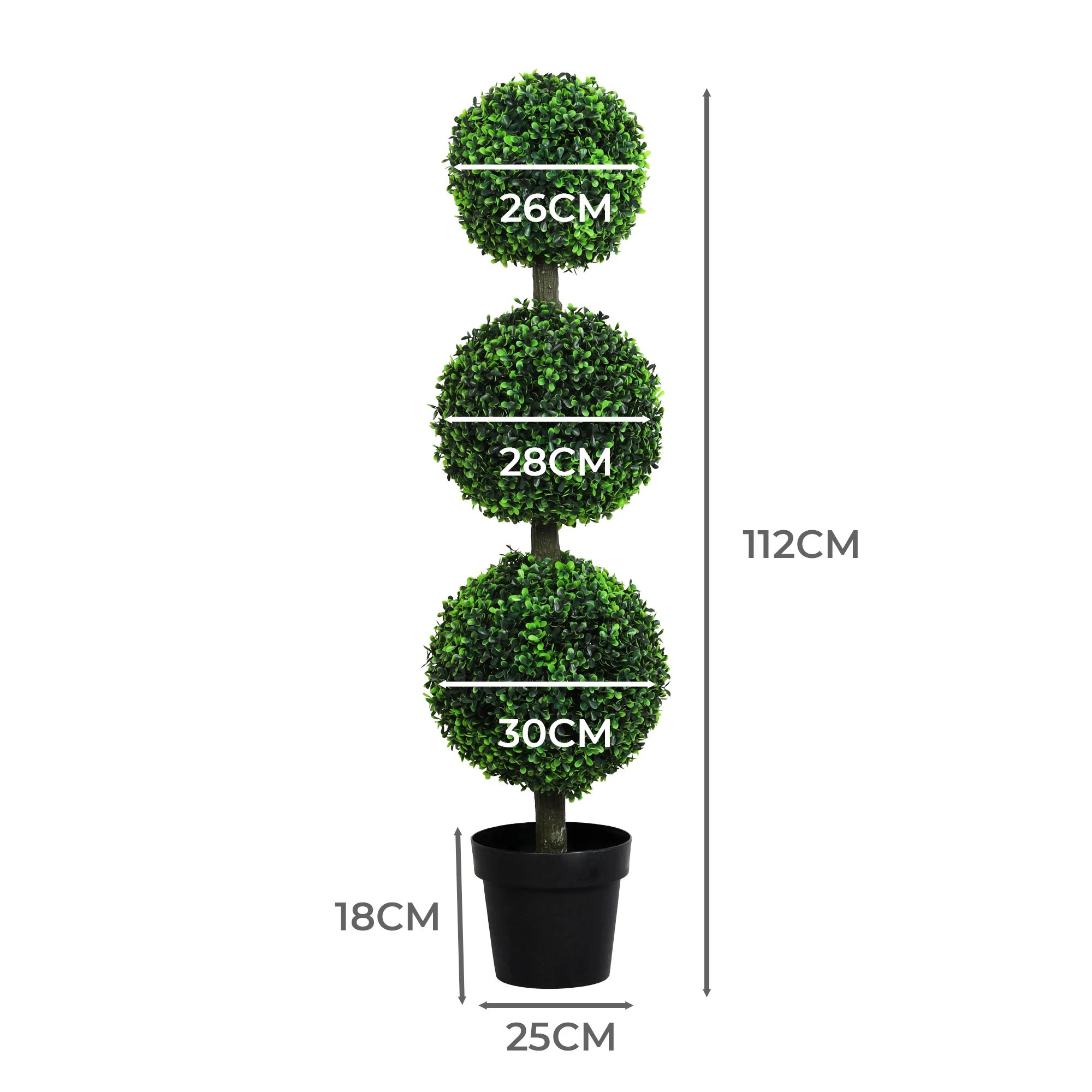 3 Lambu 120cm 3-Ball Topiary Artificial Tree, 3 of 9
