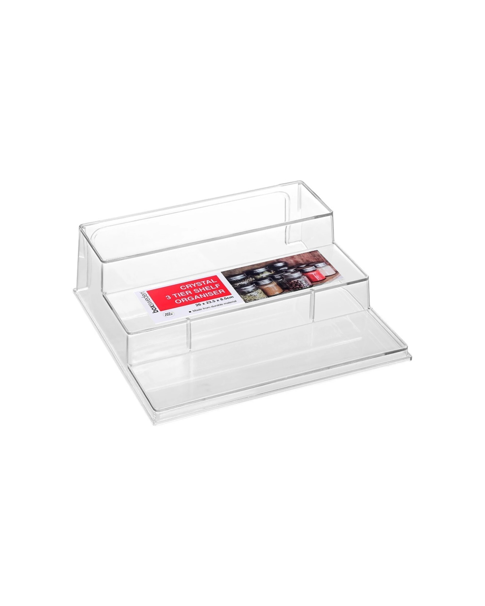1 Boxsweden Crystal 3 Tier Shelf Organiser
 - Clear, 1 of 3
