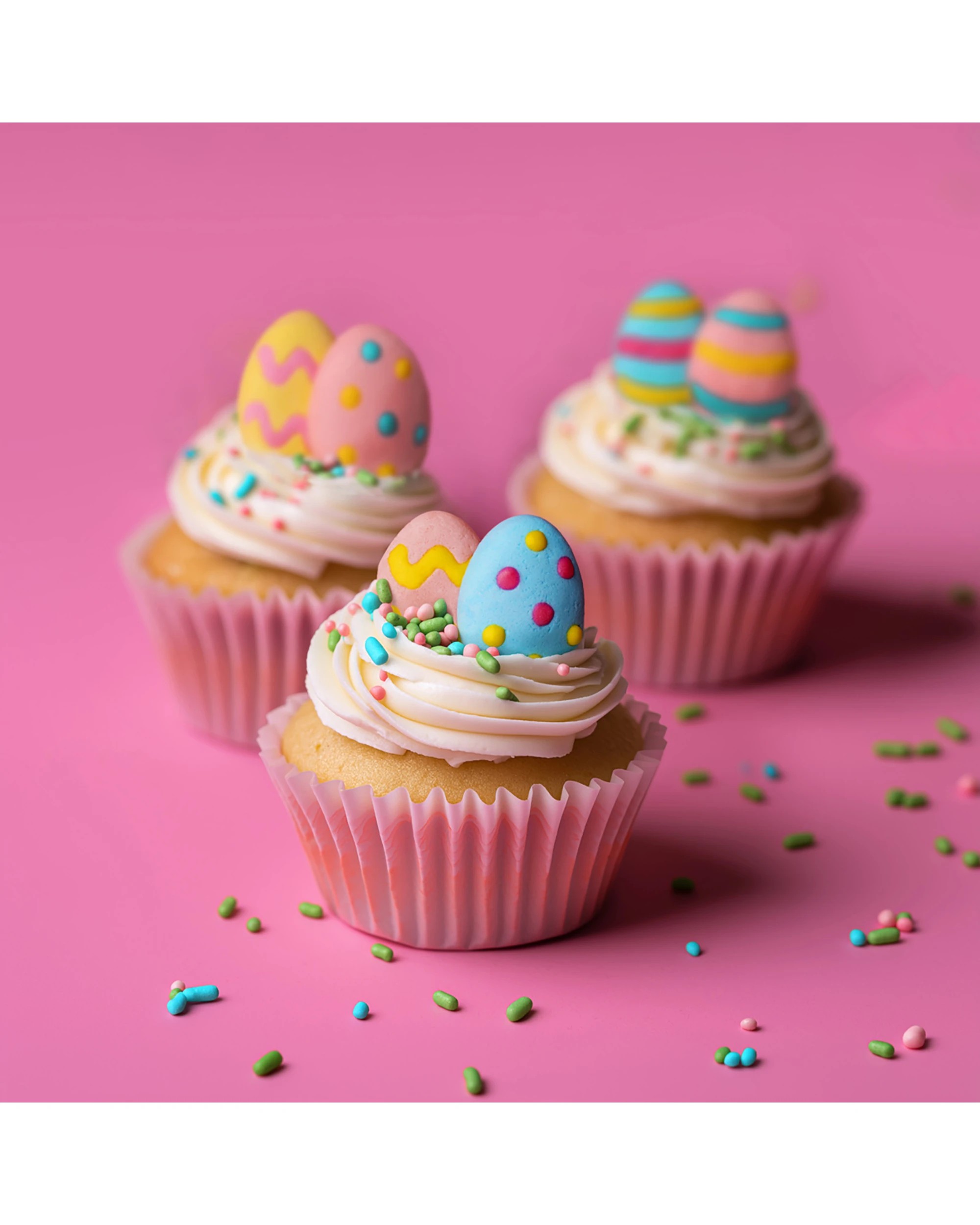 2 Sprinks Colourful Easter Egg Edible Sugar Cupcake Decorations Pack of 8, 2 of 5