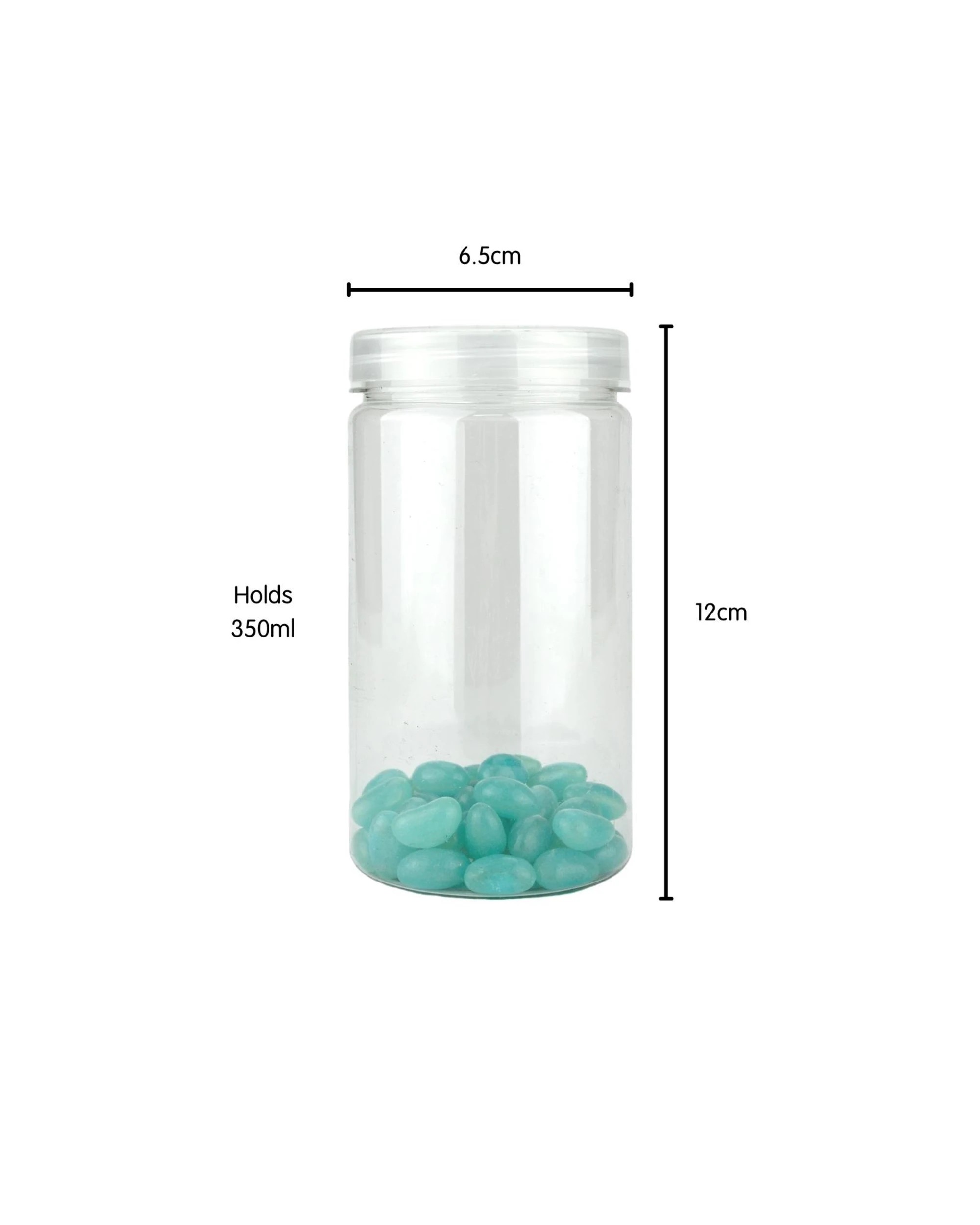 2 Partyrama Clear Plastic Round Screw Top Jar 350ml, 2 of 3