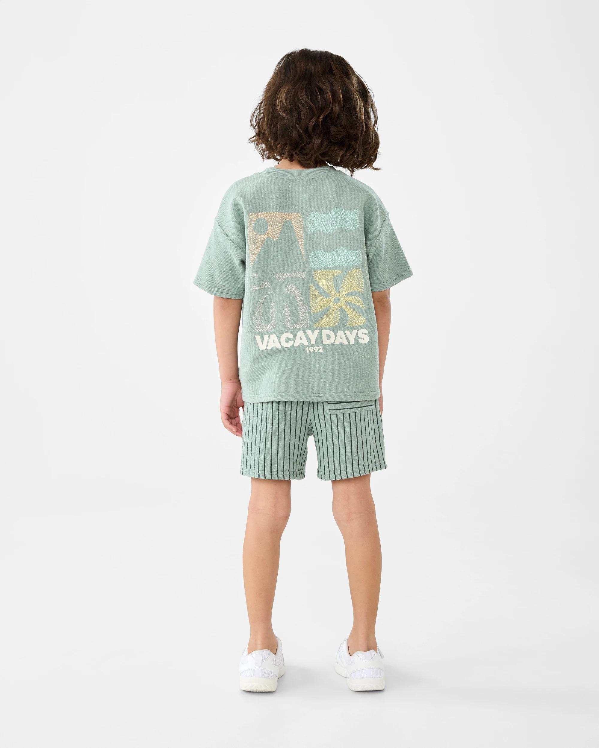 7 Textured Knit Shorts Grn Stripe, 7 of 7