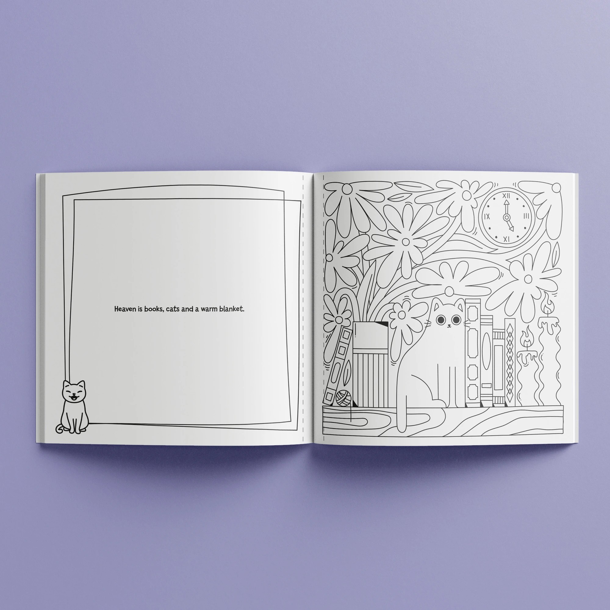 4 Art Maker All I Need Is Books & Cats Creative Colouring Book, 4 of 5