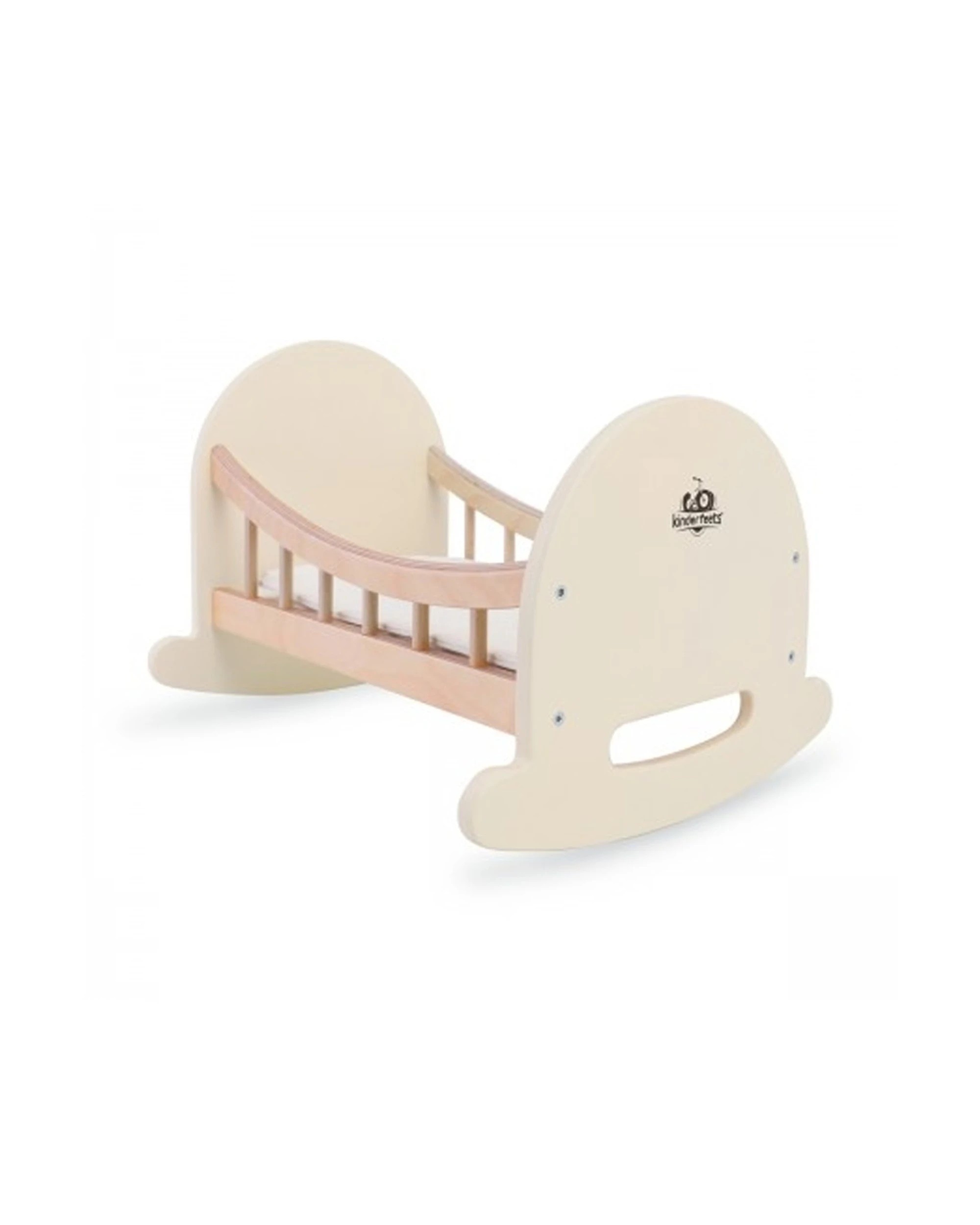 Kinderfeets Doll Crib Wooden Rocking Bed Kids Toy - Natural - Kmart