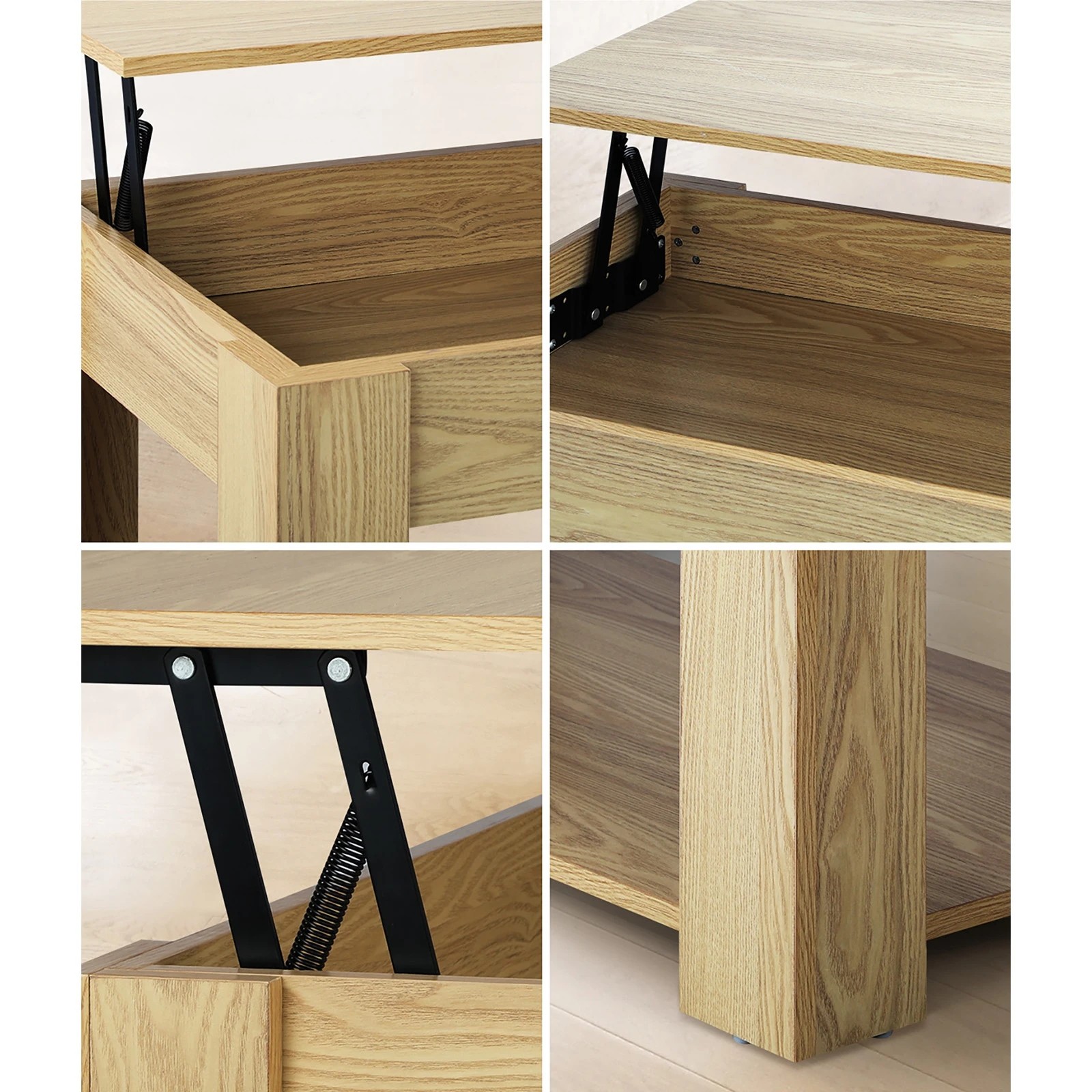 4 Oikiture Coffee Table Lift Up Top Modern Tables Hidden Book Storage
 - Natural, 4 of 10