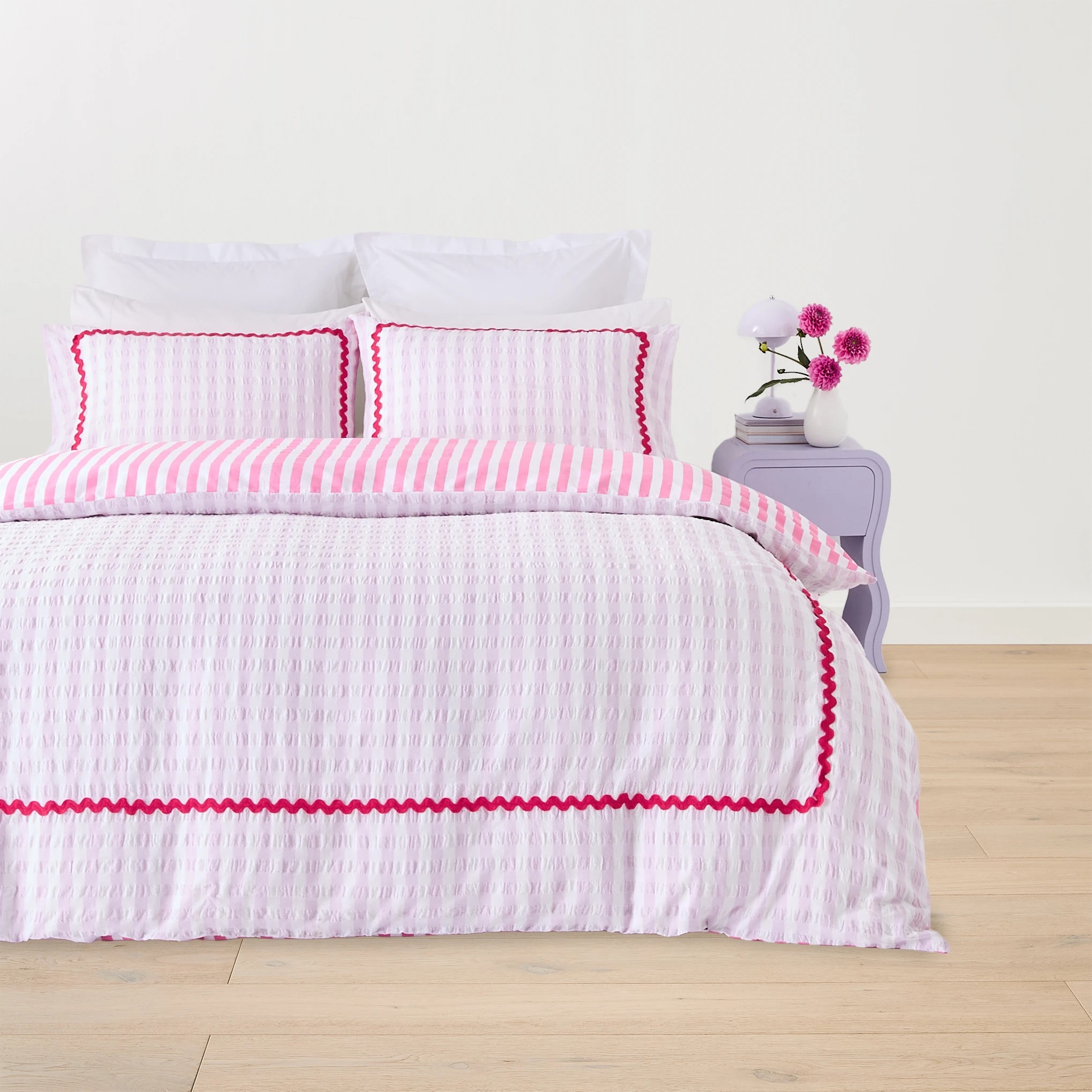 1 Ric Rac Cotton Reversible Quilt Cover Set - Single Bed, 1 of 8