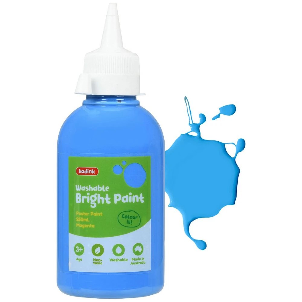 1 Kadink Washable Bright Poster Paint 250mL Light Blue, 1 of 4