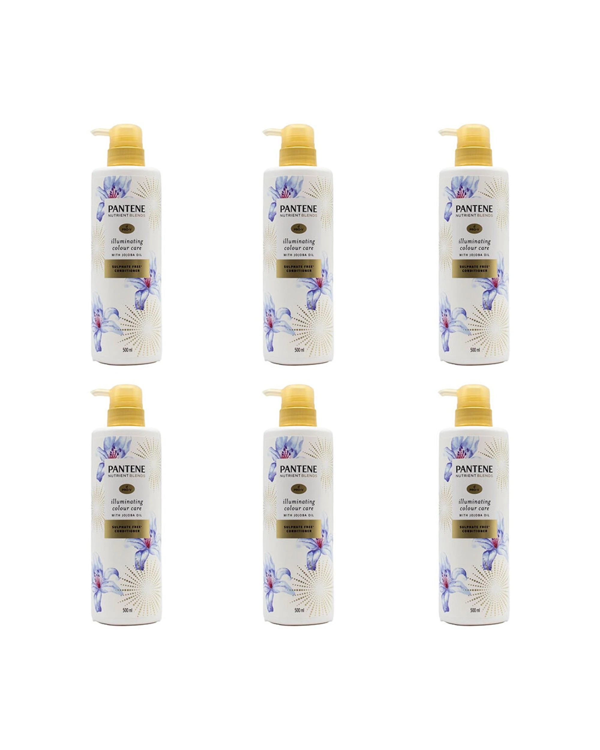 1 PANTENE 6PK Pro V Illuminating Colour Care Conditioner 500ml Sulphate Jojoba Oil - Multi, 1 of 3