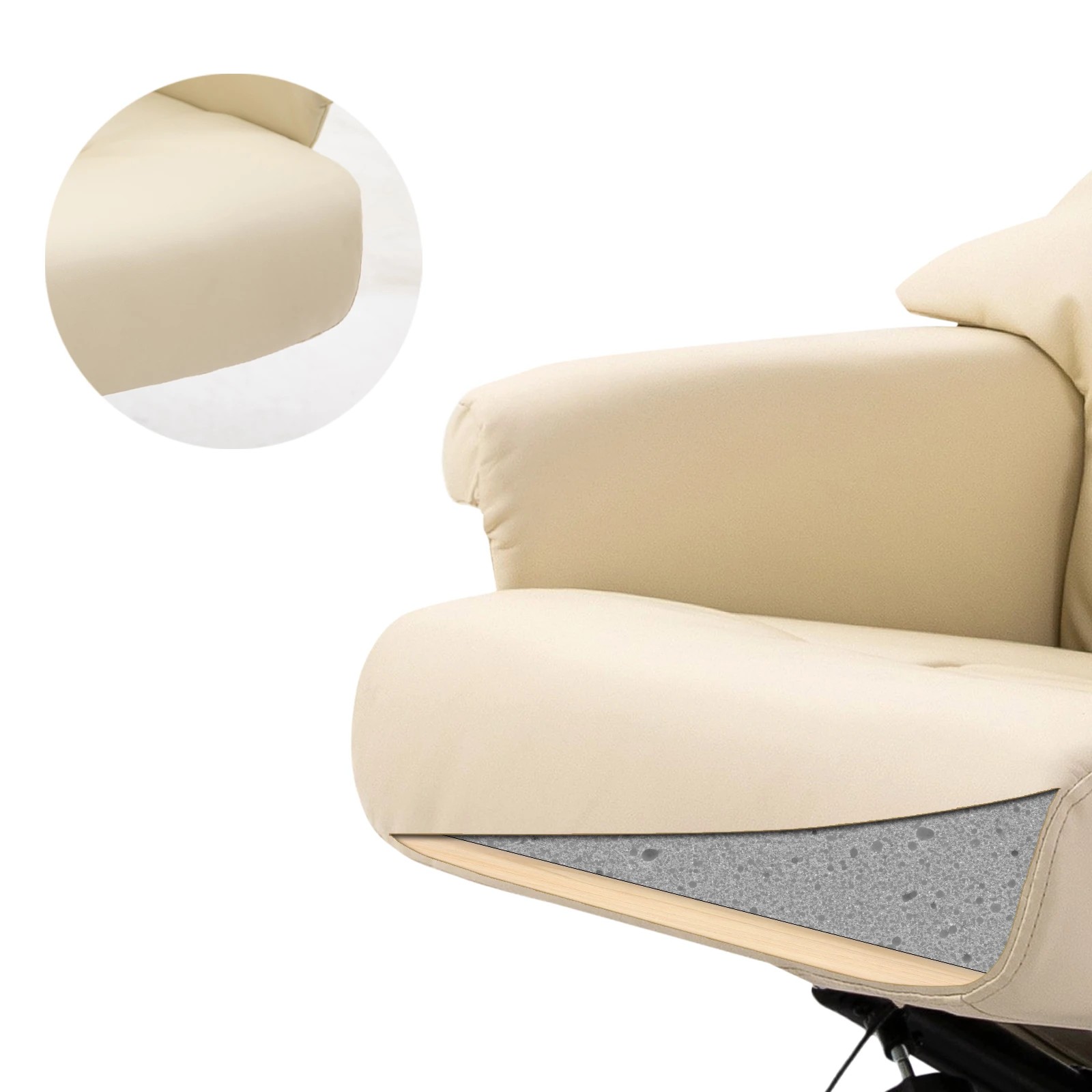 7 LUXDREAM Full Body Massage Recliner Chair 8 Point Heated Beige, 7 of 7