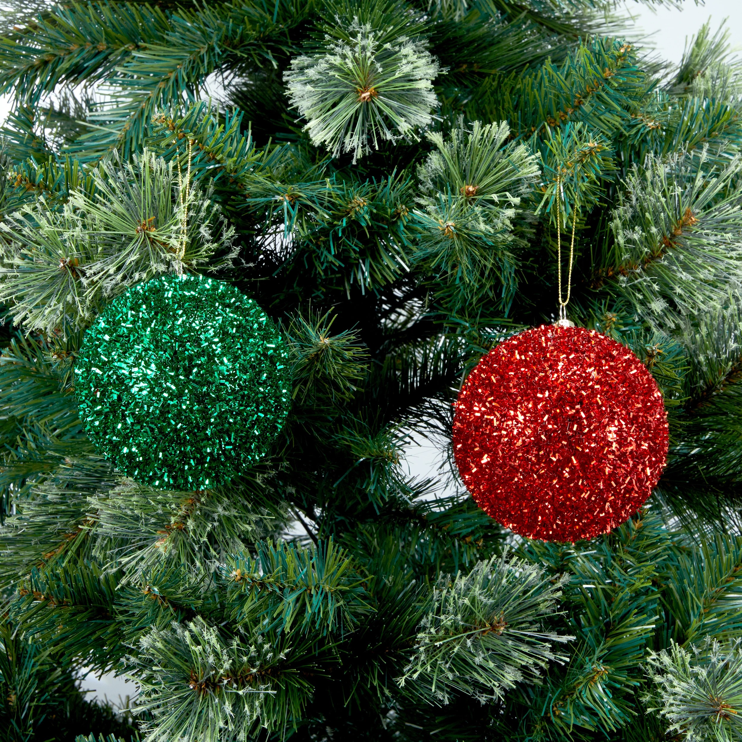 5 9 Pack 10cm Traditional Tinsel Baubles, 5 of 5
