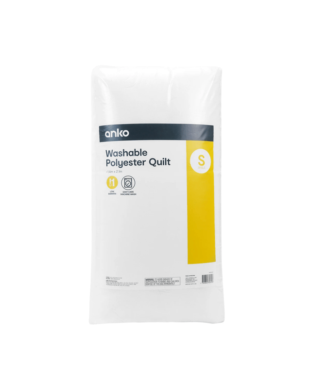 Low Warmth Washable Polyester Quilt - Single Bed, W