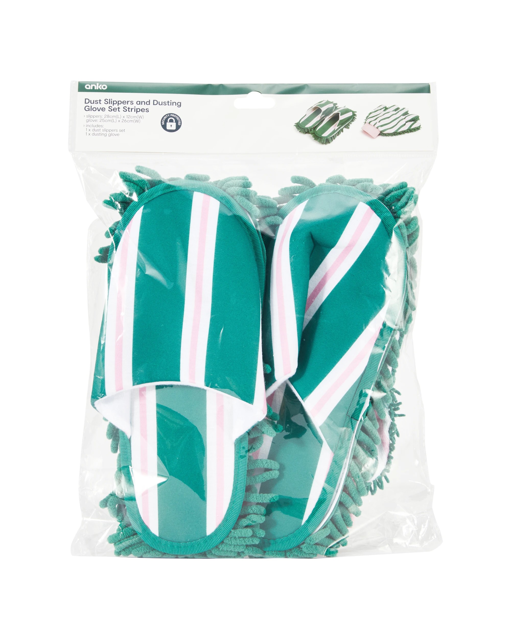 10 Dust Slippers and Dusting Glove Set - Stripes, 10 of 10