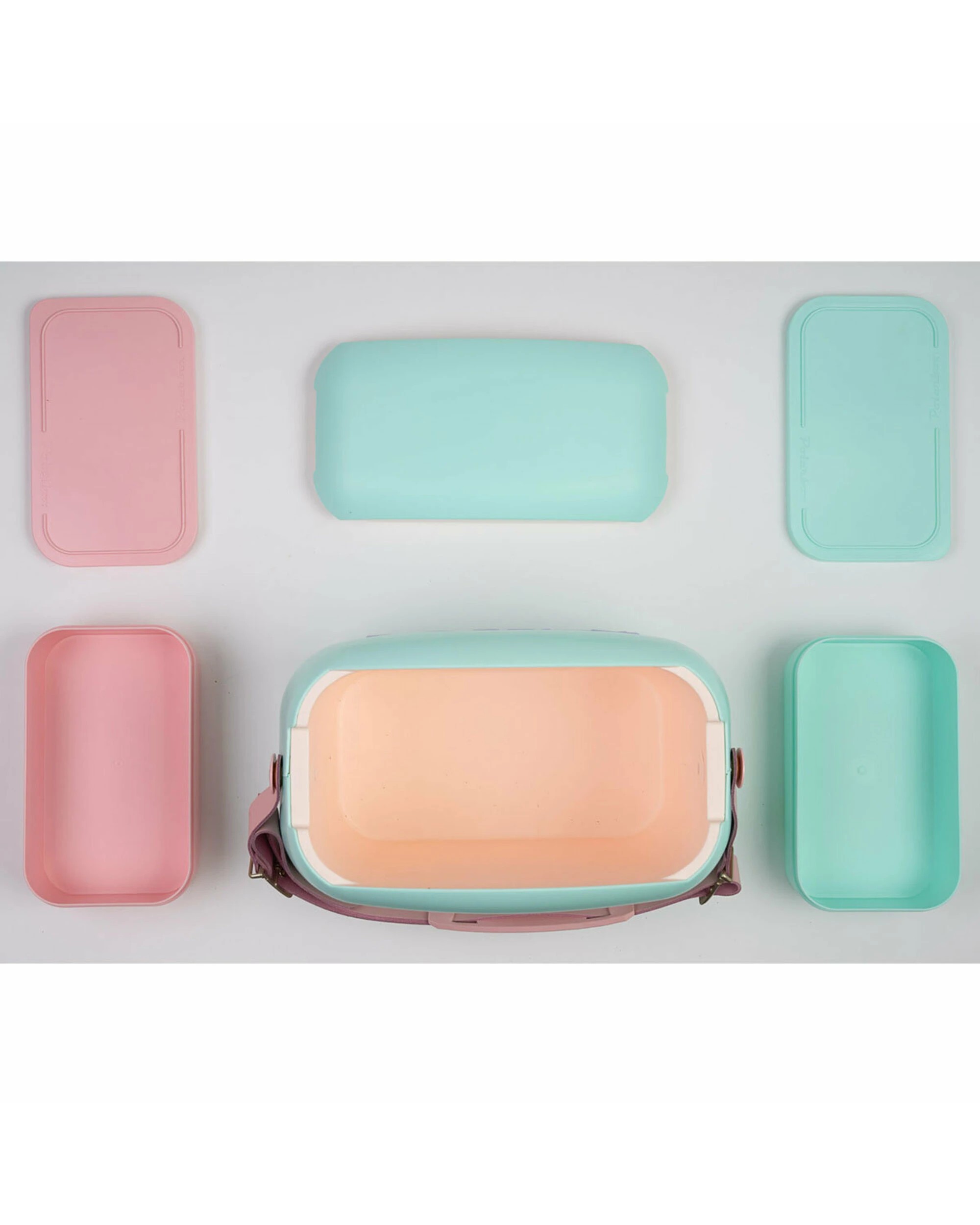 2 Polarbox Pop 6L Cooler Bag with 2 Lunch Box Containers Cyan/Pink, 2 of 3