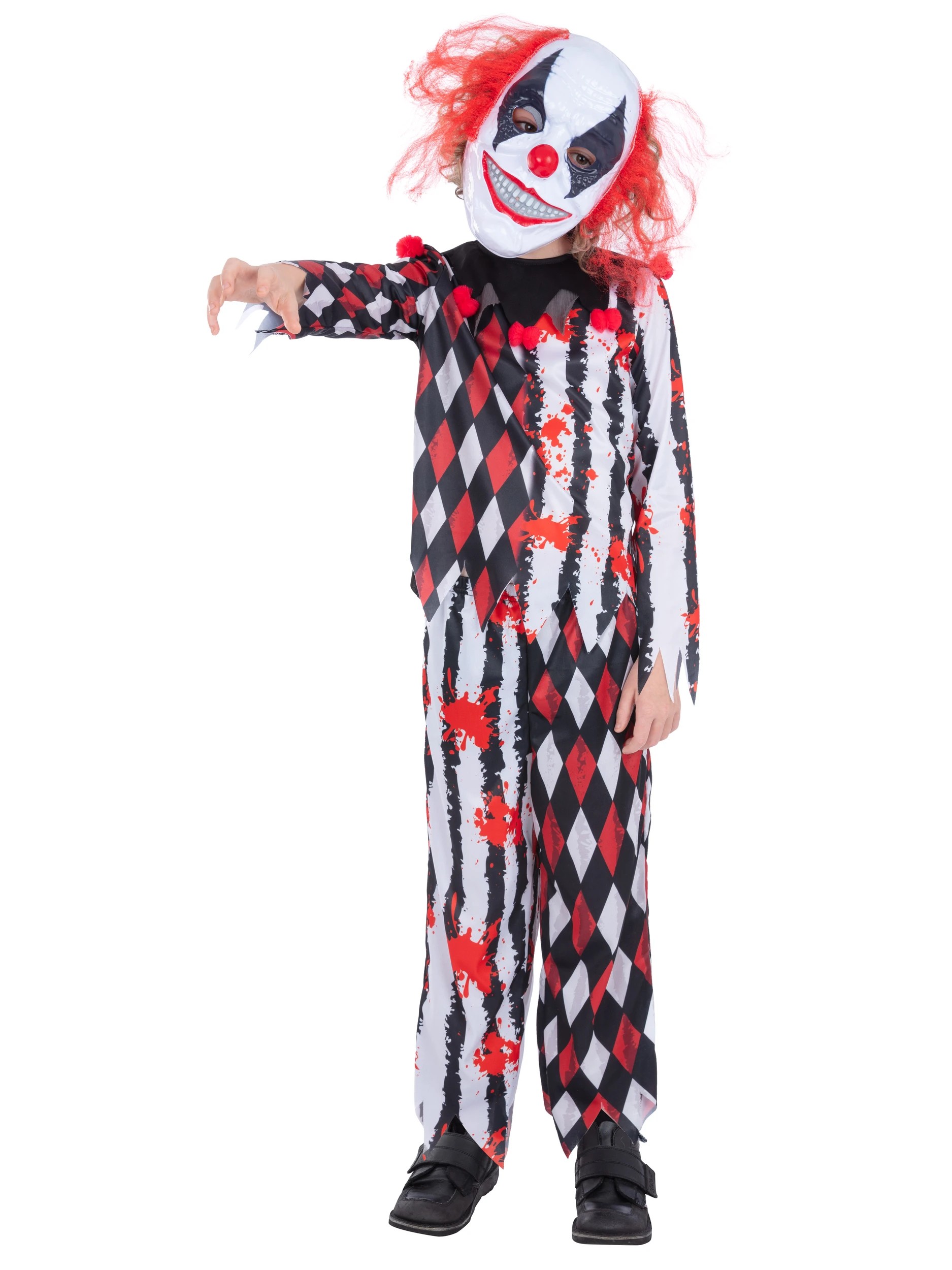 1 3 Piece Clown Costume with Mask - Ages 6-8, 1 of 6