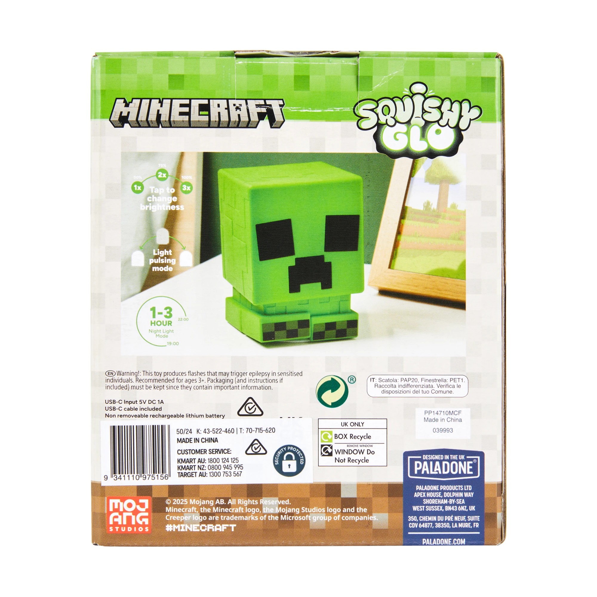 10 Minecraft Squishy Glo Creeper Soft and Safe Silicone Light, 10 of 10