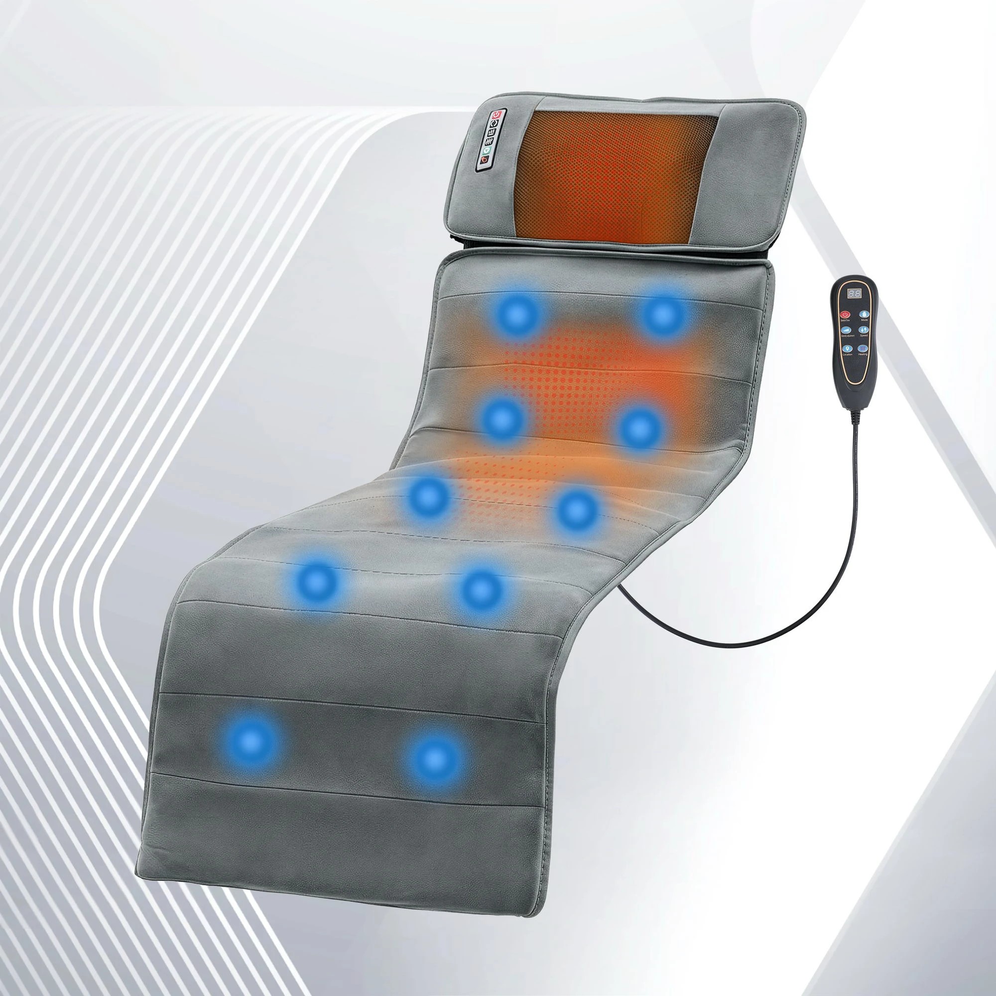 4 Livemor Massage Mat 10-nodes Vibration Heating Massage Cushion - Grey, 4 of 5