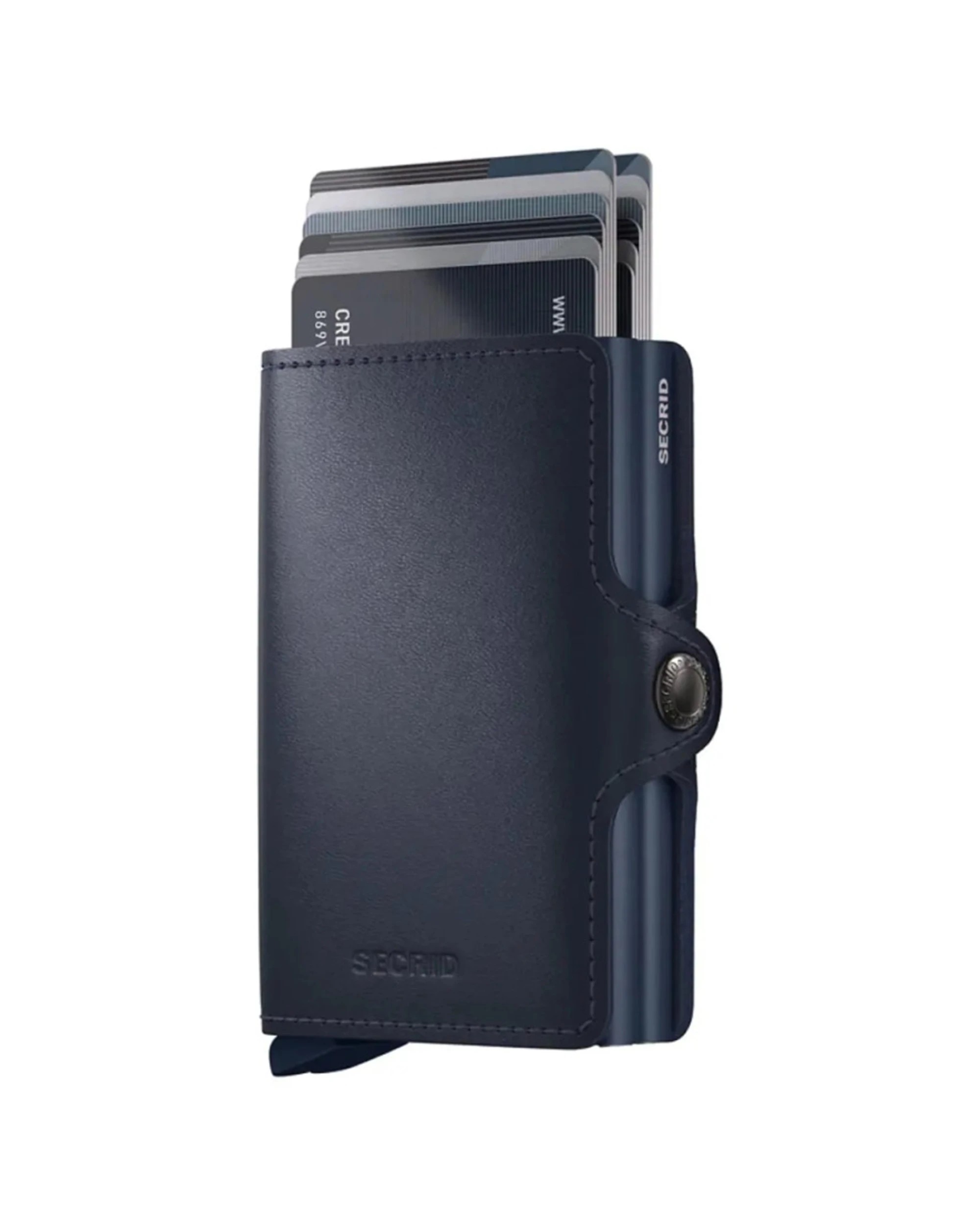 2 Secrid Twinwallet Compact RFID Travel Leather Wallet Navy - Blue, 2 of 5