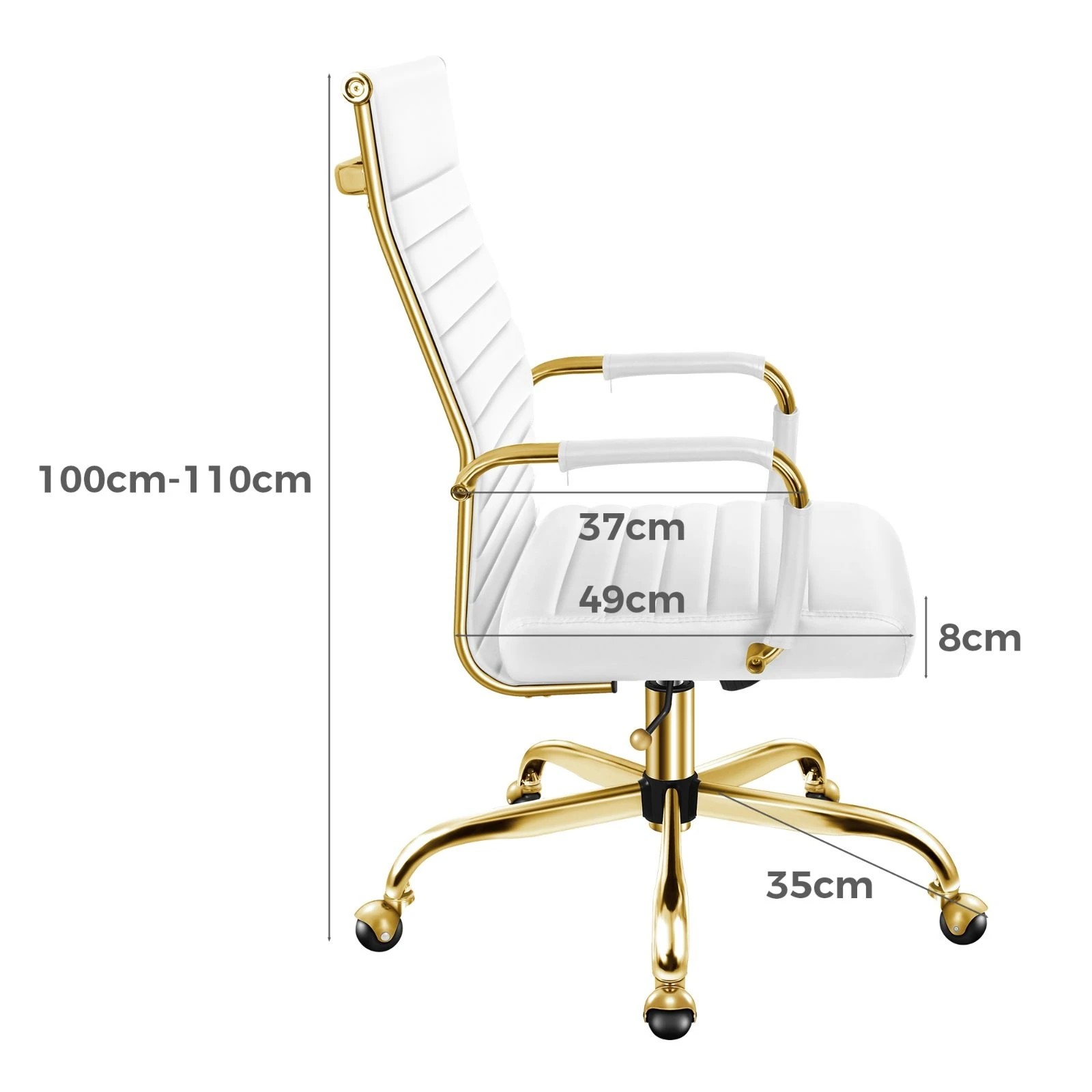 9 Alfordson Office Chair Executive Padded Seat Ergonomic Computer Study Gaming - White, 9 of 10