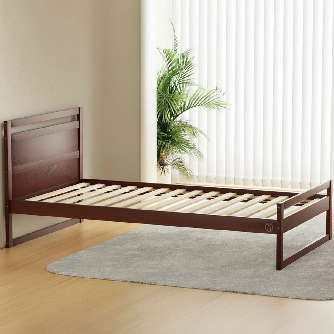 6 Artiss Bed Frame King Single Size Wooden - Brown, 6 of 6
