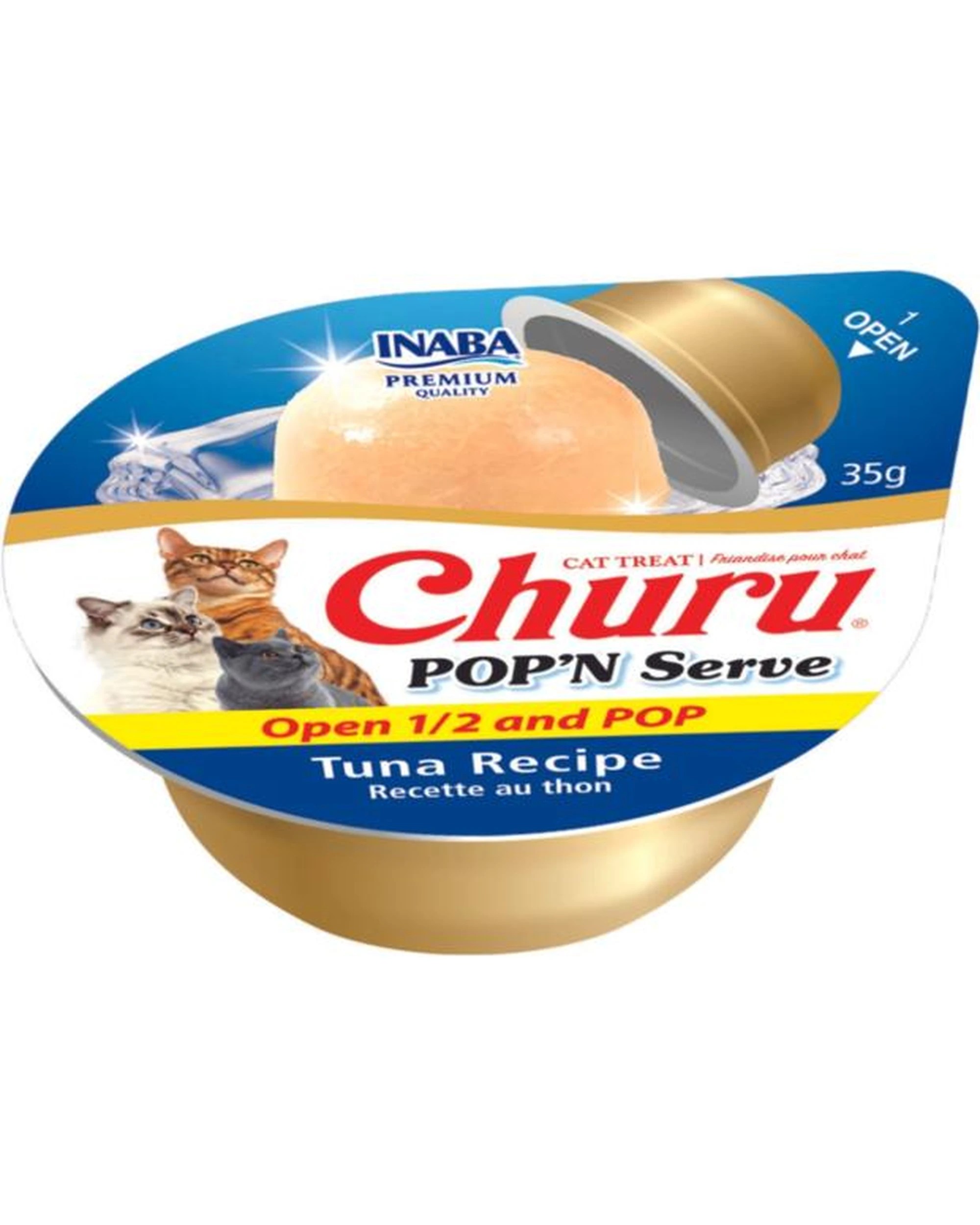 3 Inaba Churu Pop N Serve Lickable Cat Treats Tuna Recipe 4 x 70g, 3 of 3