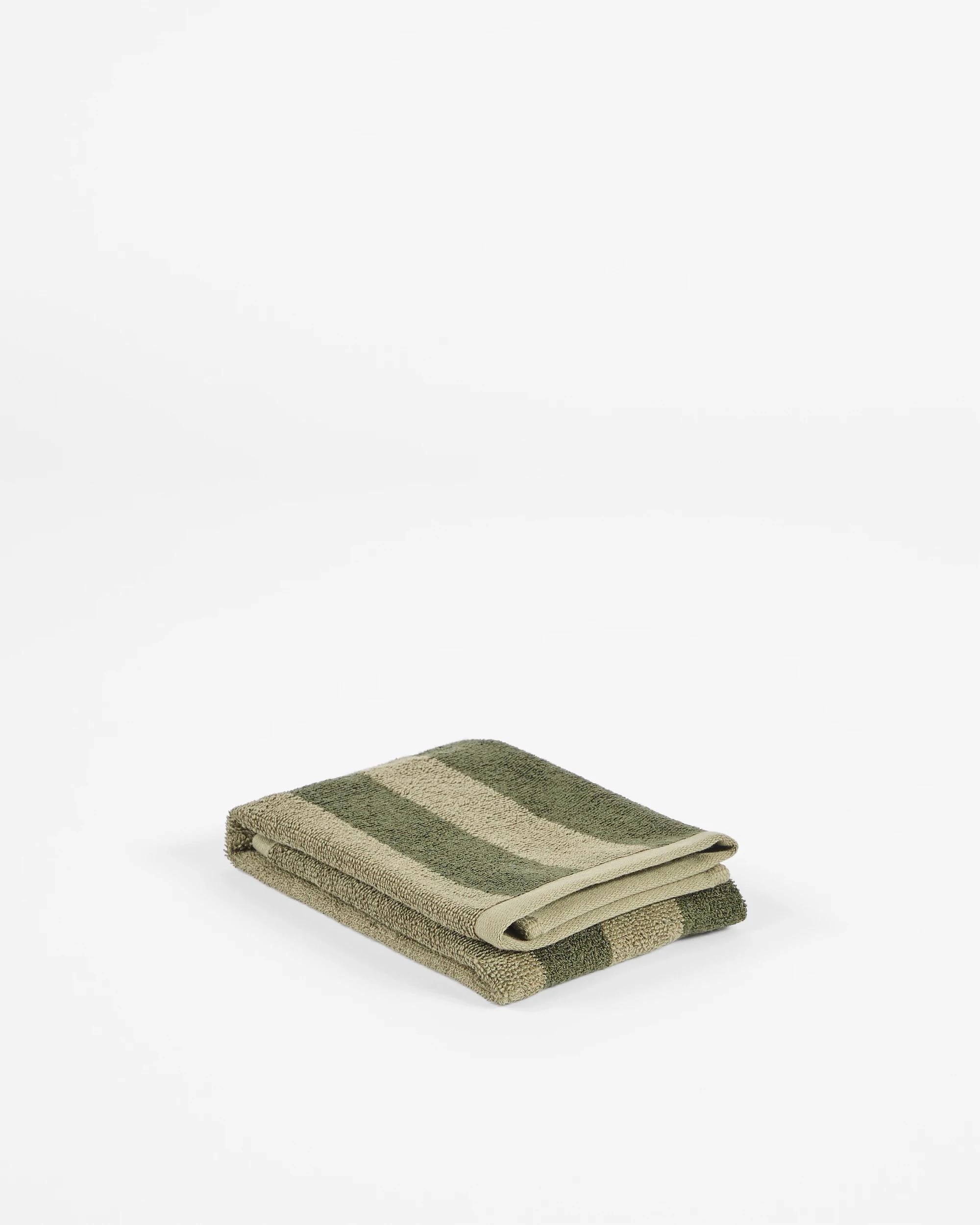 1 Target Australian Cotton Blend Logan Stripe Hand Towel - Green, 1 of 3