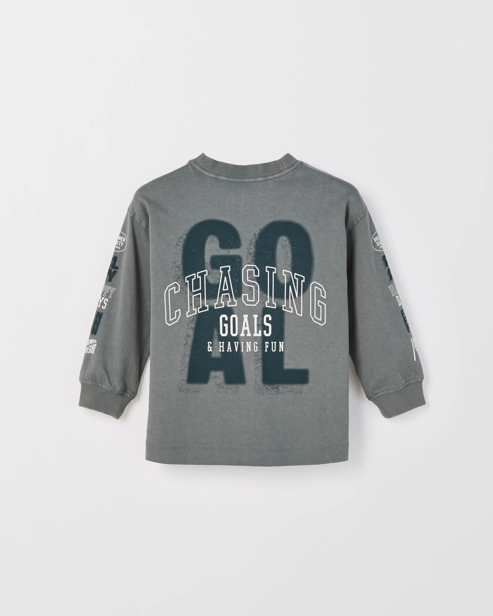 2 Target Kids Australian Cotton Long Sleeve Washed Print T-Shirt SPORT SEDONIA SAGE, 2 of 3