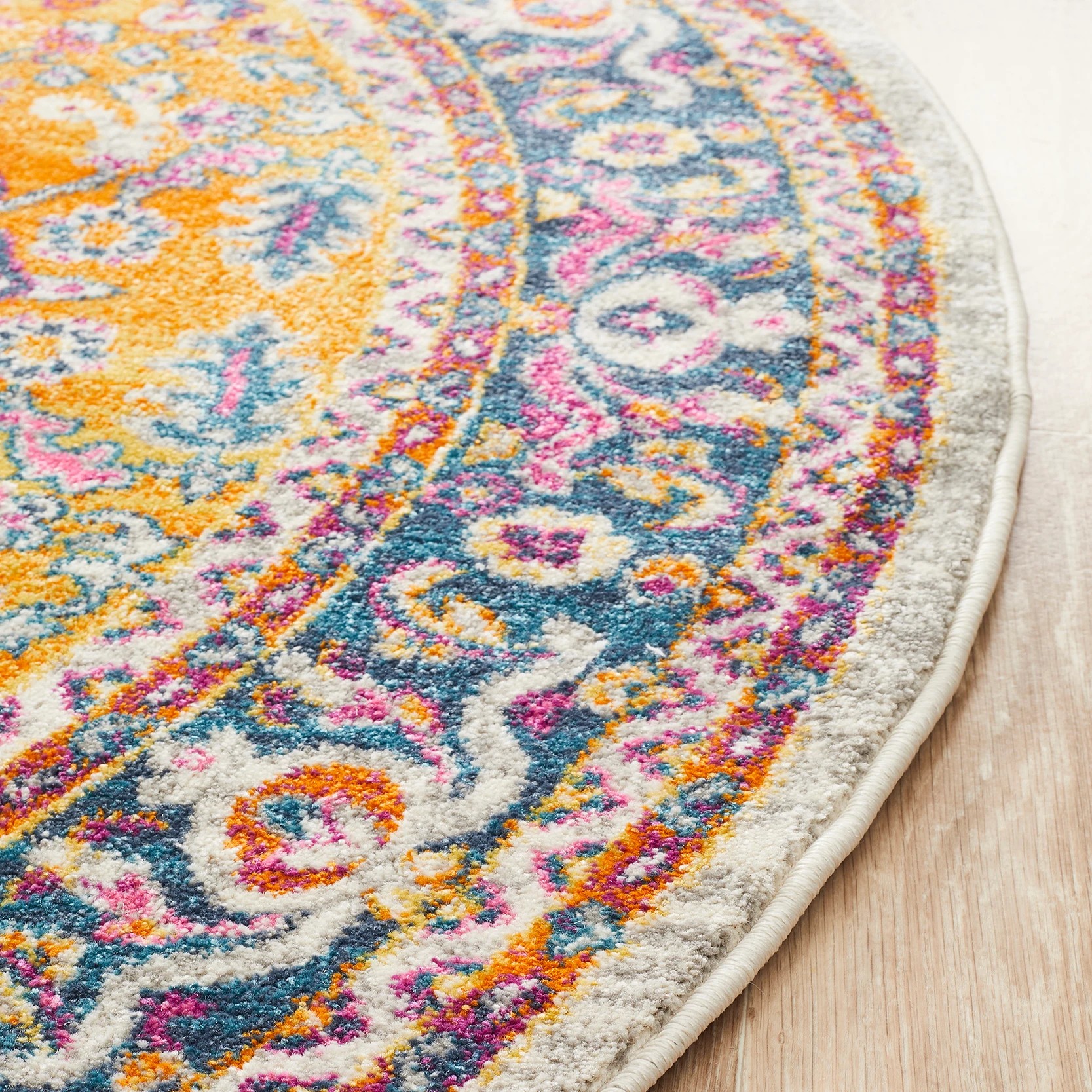 4 Common Ground Rugs Atlas 207 240x240cm - Large Round Rug - Natural, 4 of 7