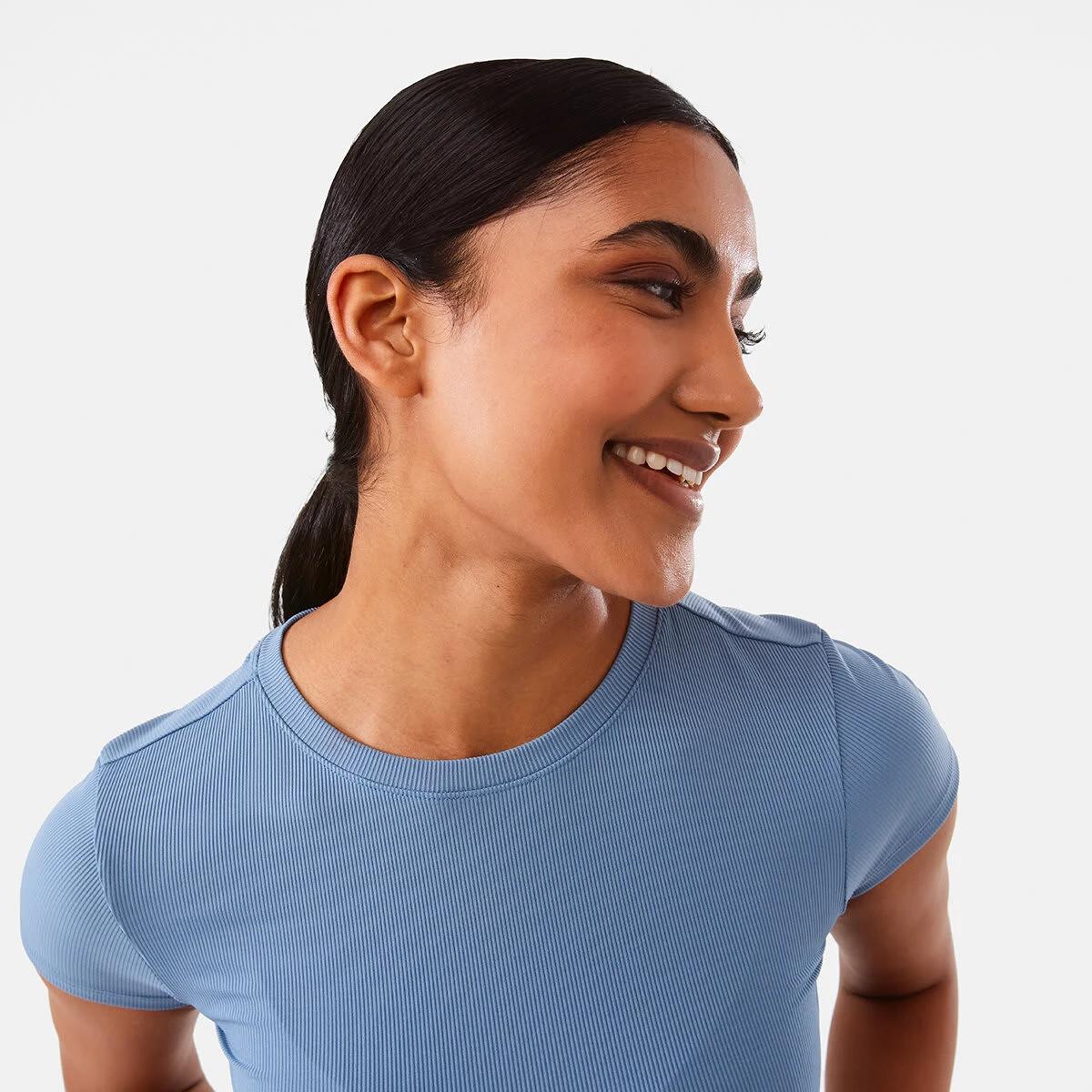 7 Active Womens Rib T-shirt Citadel Bl, 7 of 9