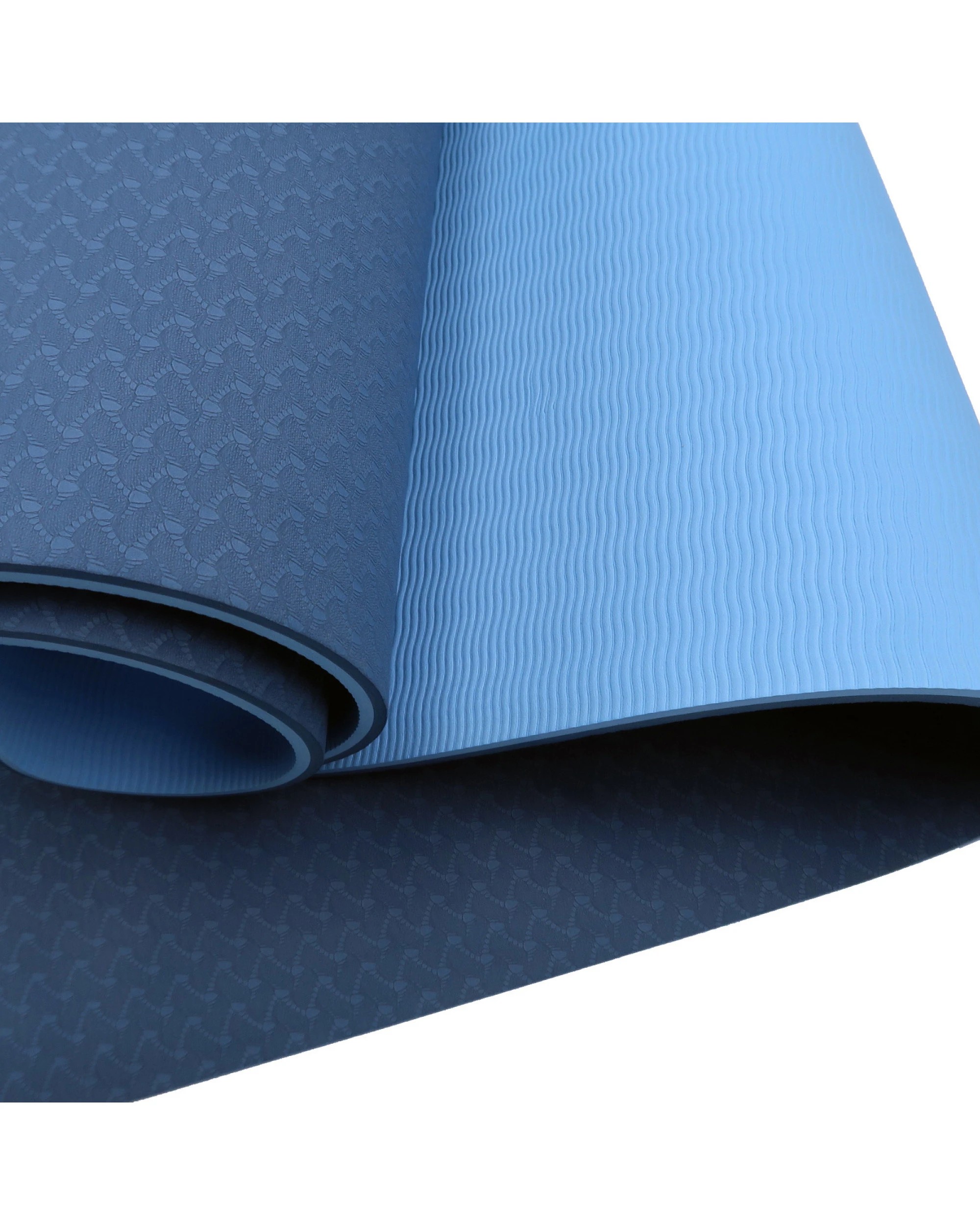 5 Powertrain Sports 8mm TPE Yoga Mat - Dual-Layer Non-Slip Exercise Mat - Blue, 5 of 7