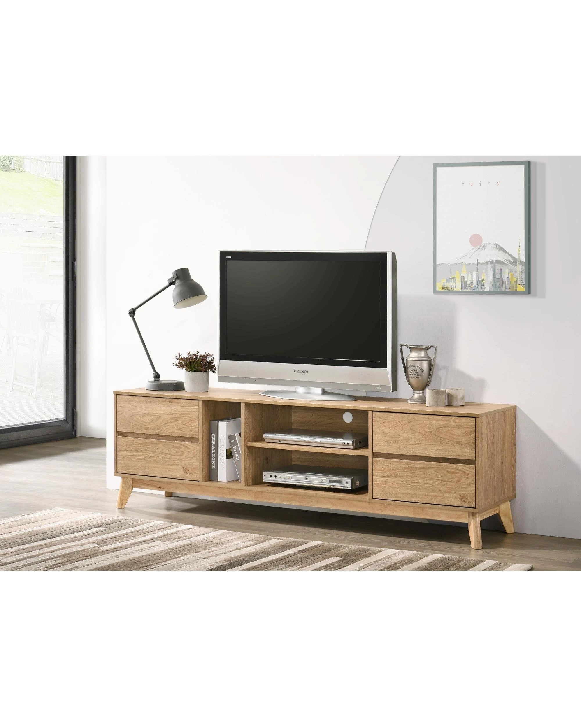 3 Kodu TV Entertainment Unit 180W 4 Drawers - Natural, 3 of 8
