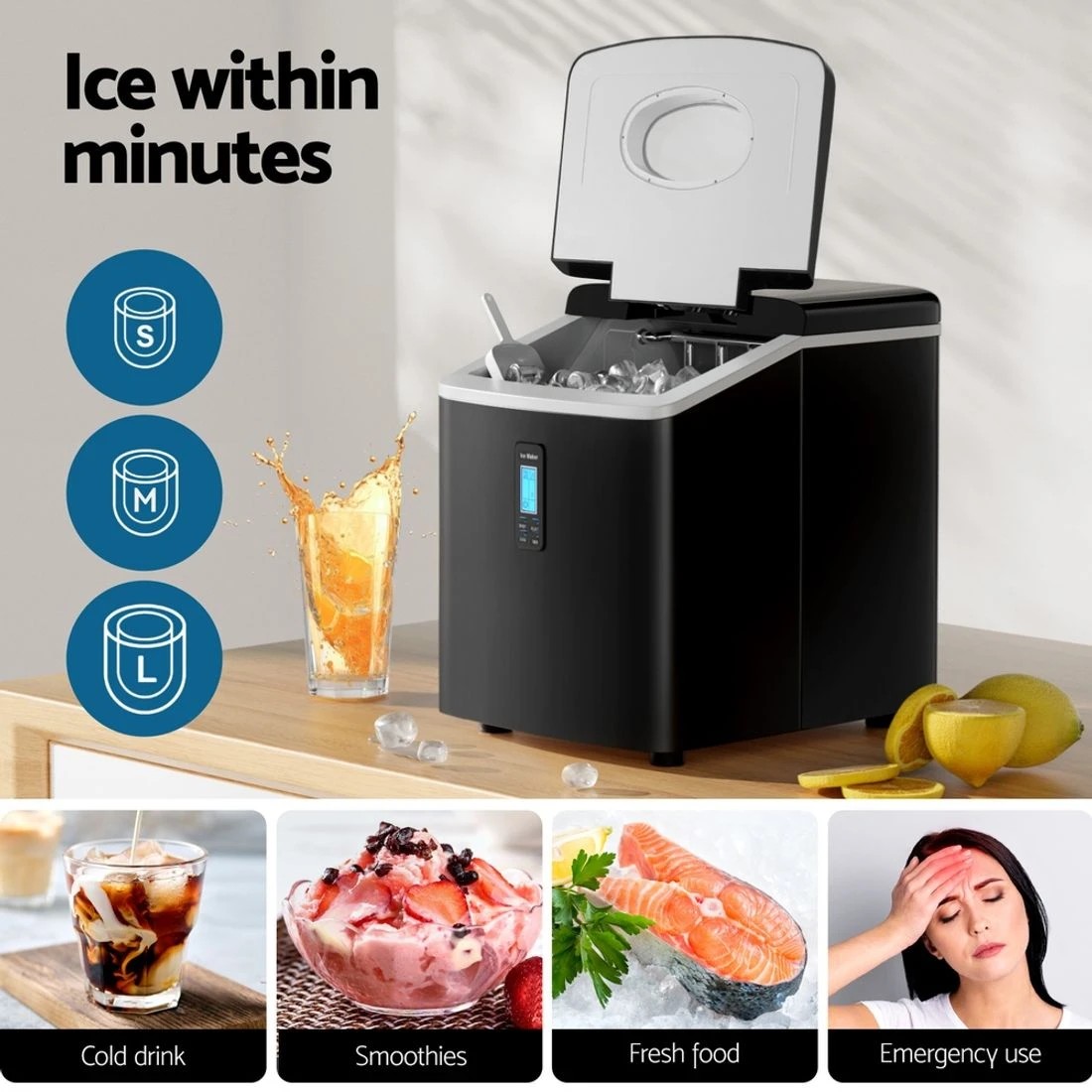 5 Devanti 15kg Ice Maker Machine - Black, 5 of 8